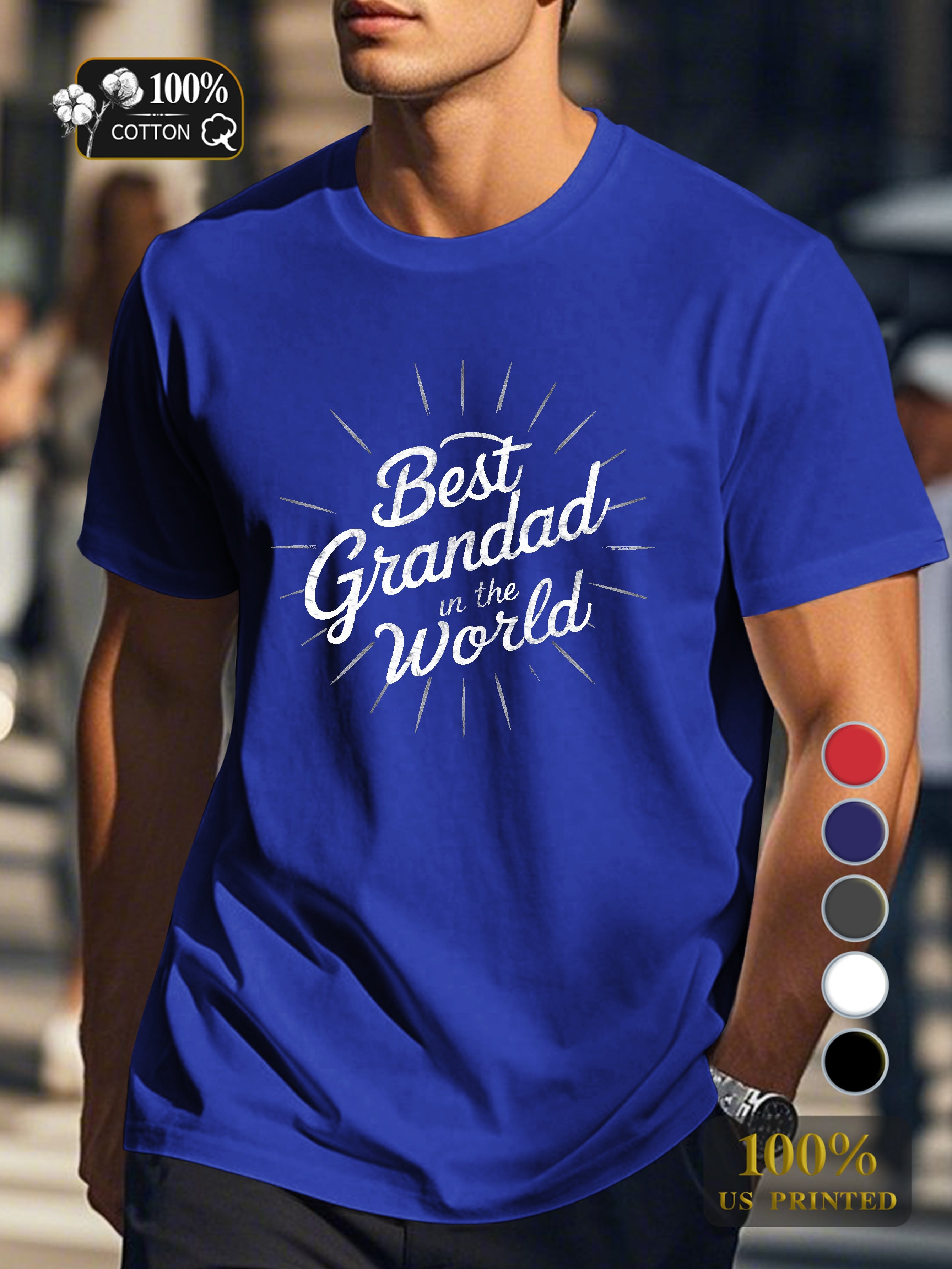 Best Grandad in the World Men's pure cotton Tshirt Comfort Fit