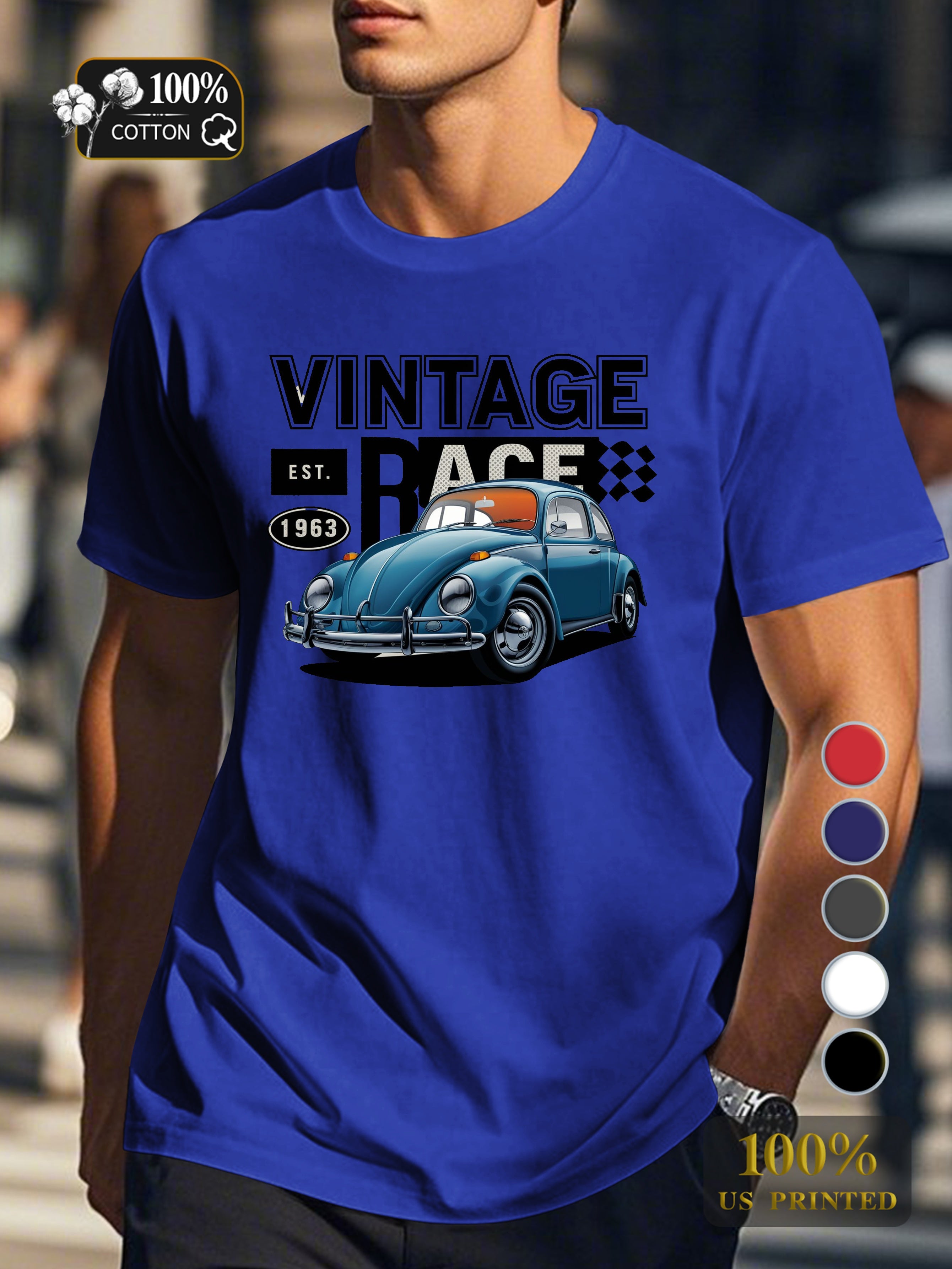 classic Beetle car Men's pure cotton Tshirt Comfort Fit