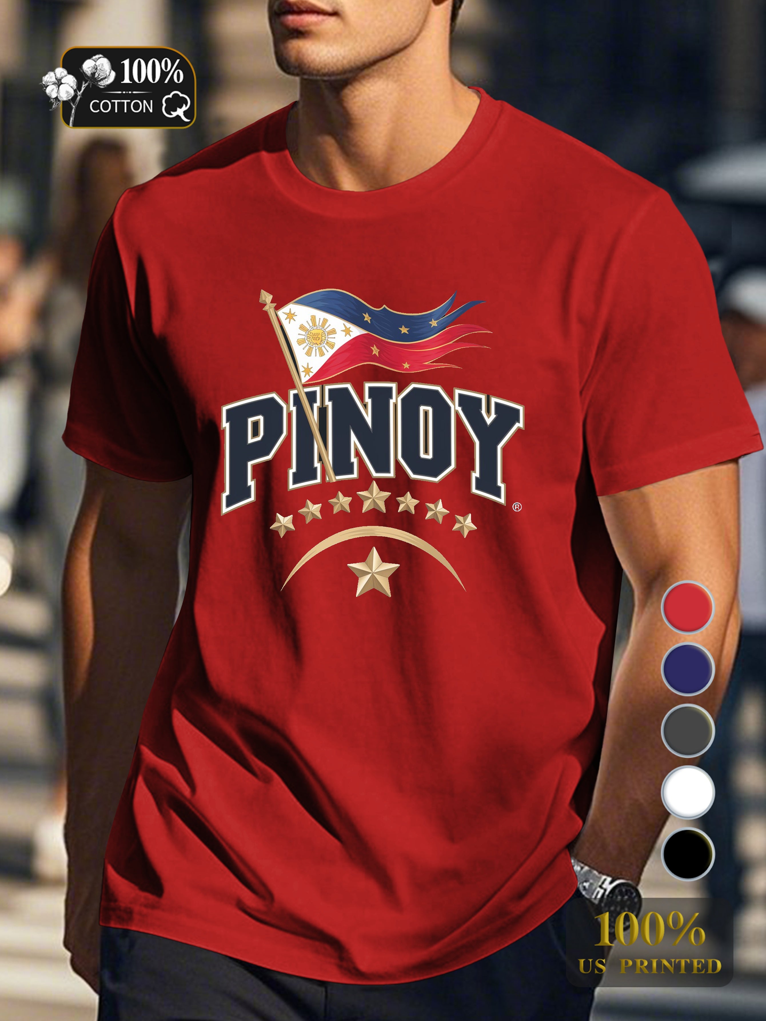 Filipino pride illustration Men's pure cotton Tshirt Comfort Fit