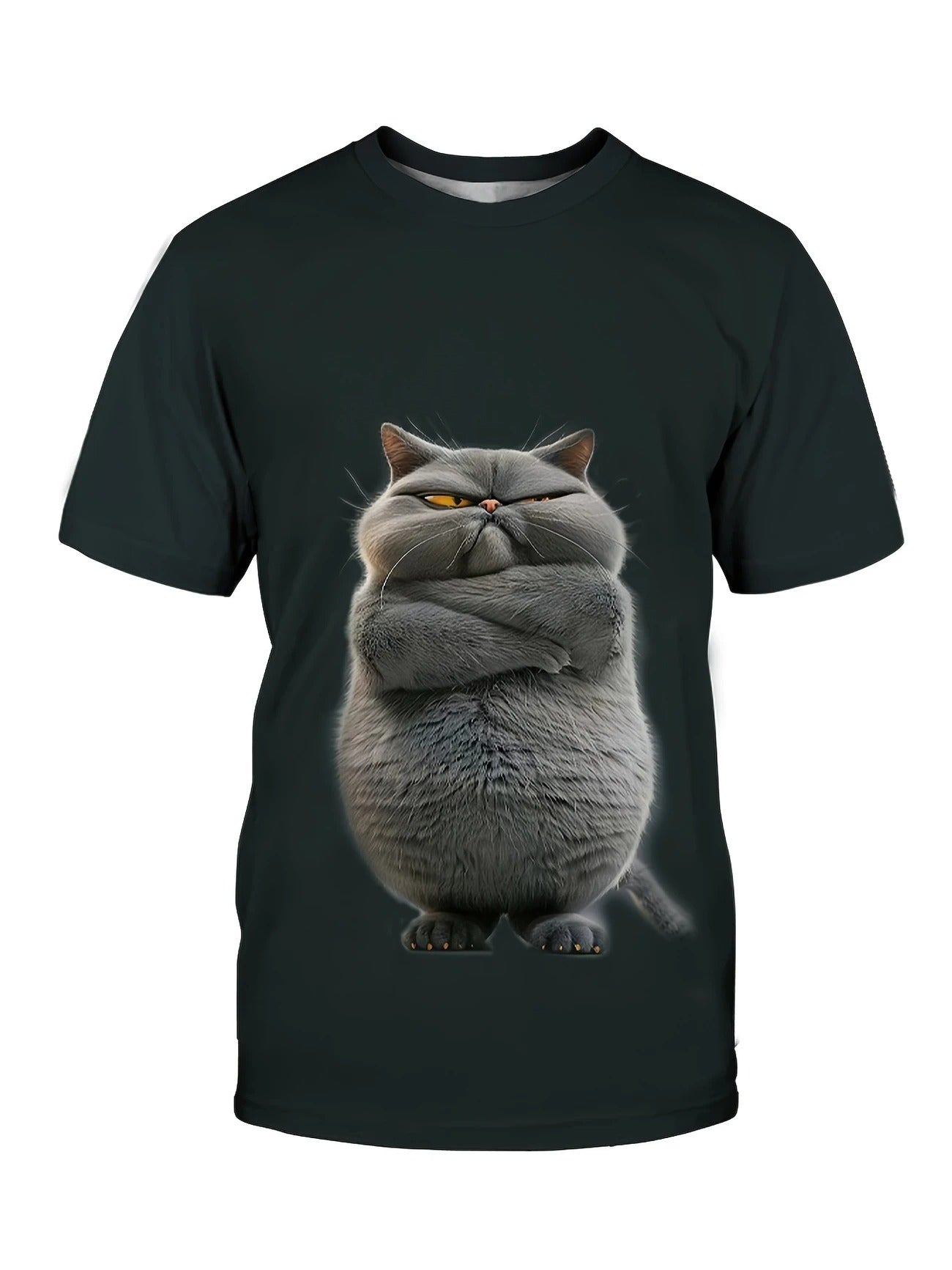 Funny Cat Print T-Shirt