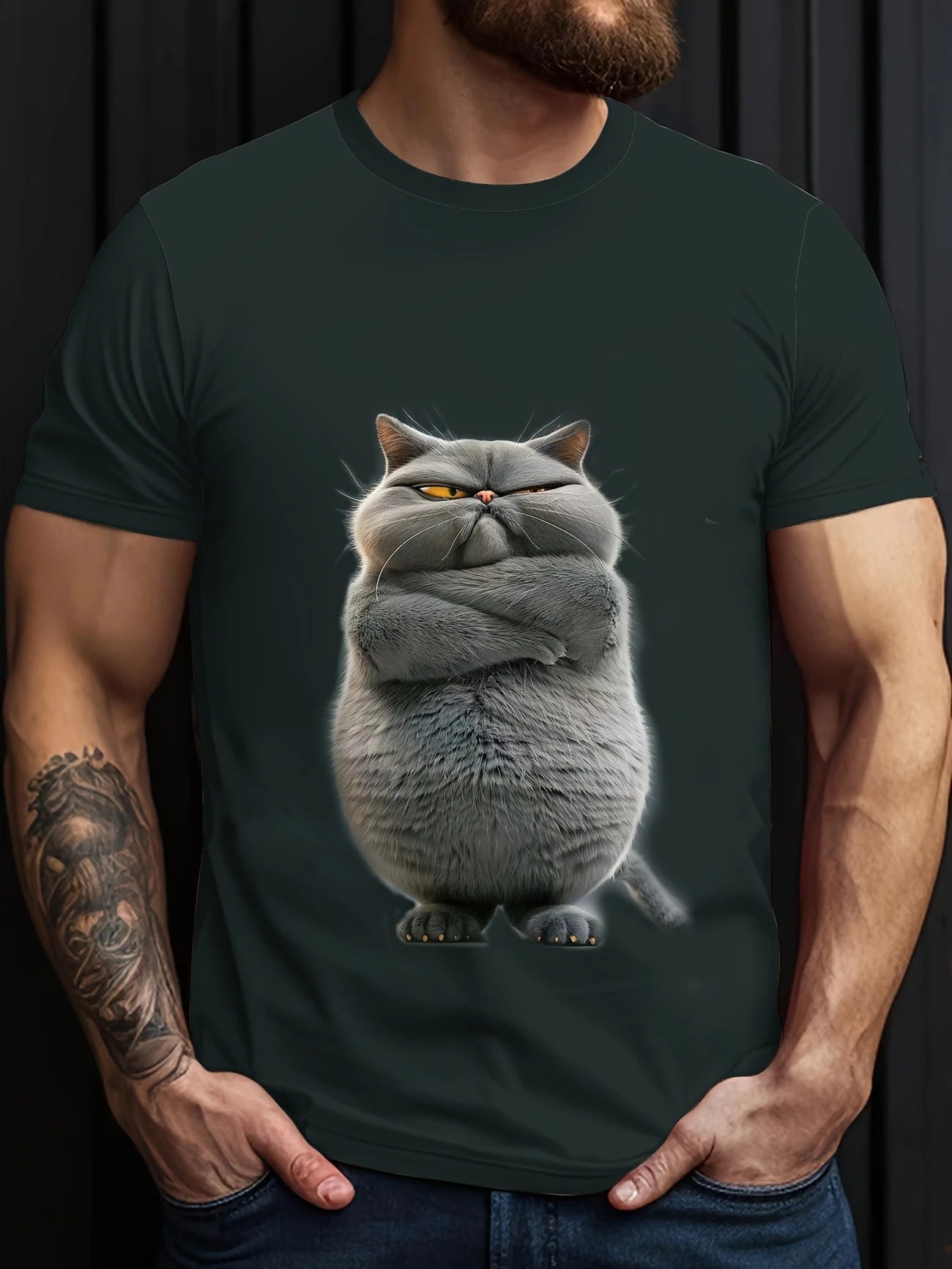 Funny Cat Print T-Shirt