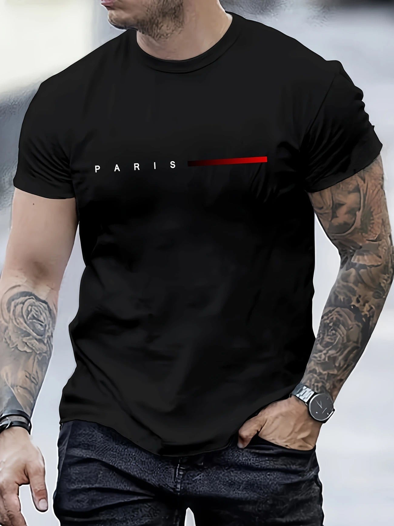 Men's Creative Letter Print T-shirt