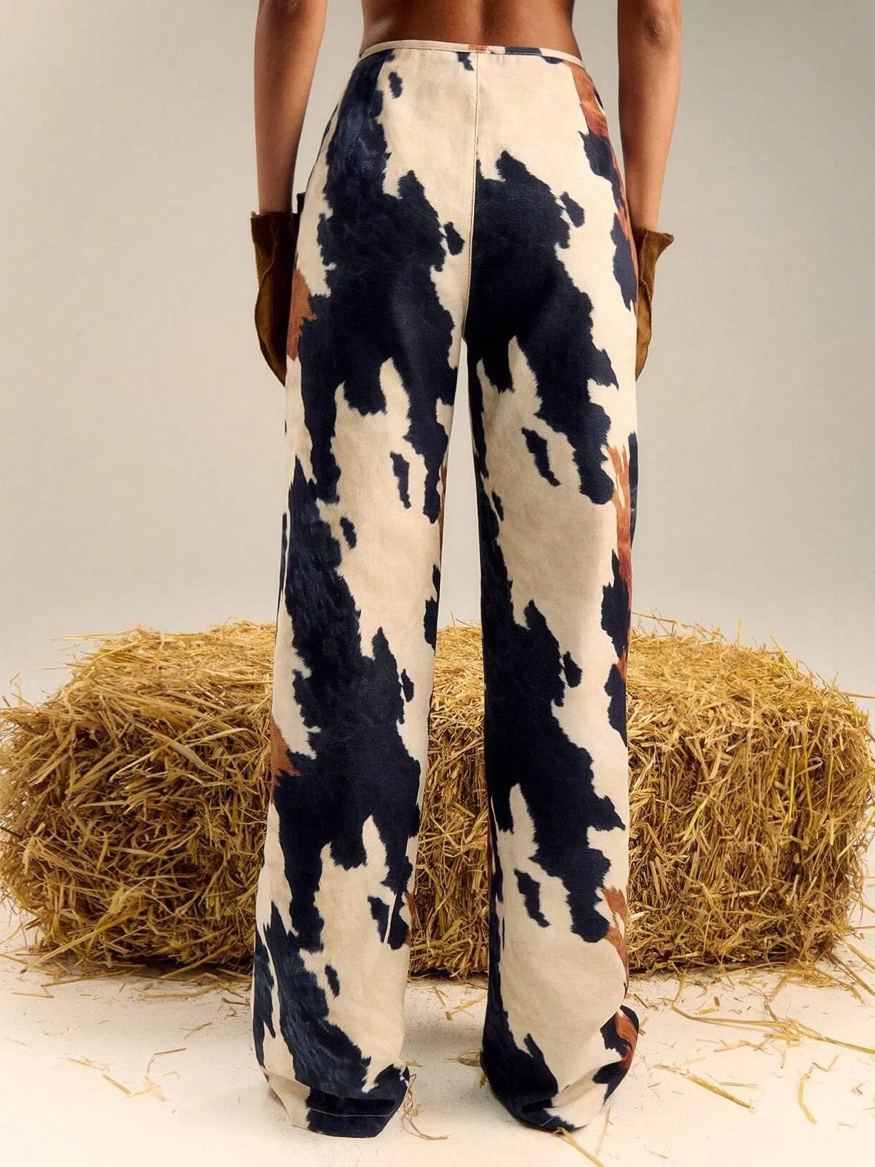 Multi Colour Print Straight Leg Pants