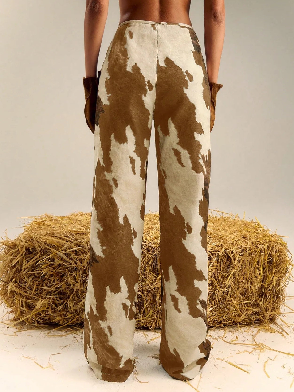 Multi Colour Print Straight Leg Pants