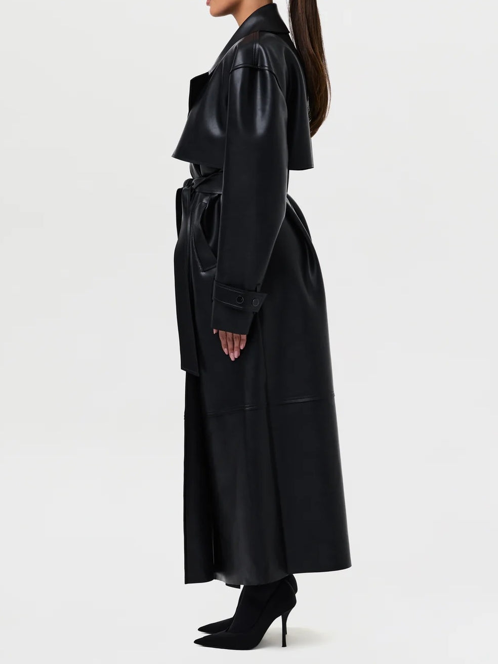 Vegan Leather Trench Coat