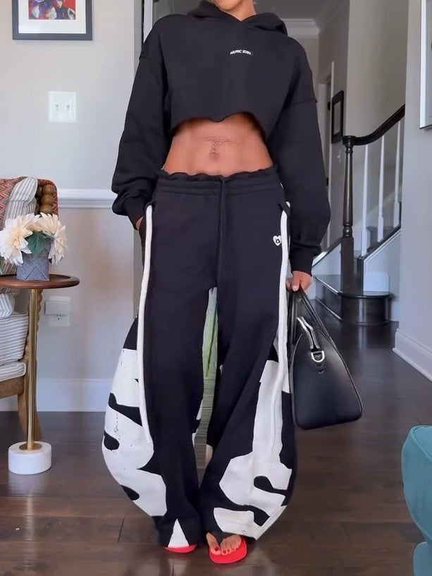 Fleece Lined Hoodies Two Pieces Set