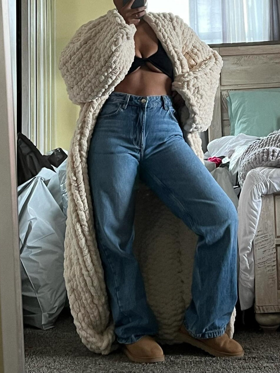 Thickened Sweater Loose Long Cardigan