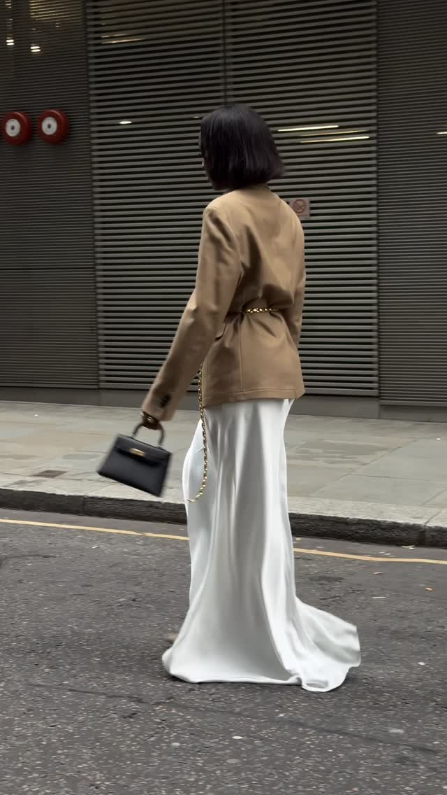 Autumn Bias Cut Satin Maxi Skirt