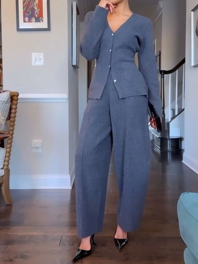 Soft Button Cardigan Sets