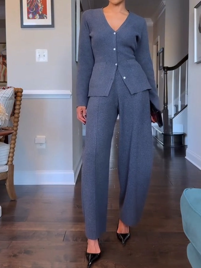 Soft Button Cardigan Sets