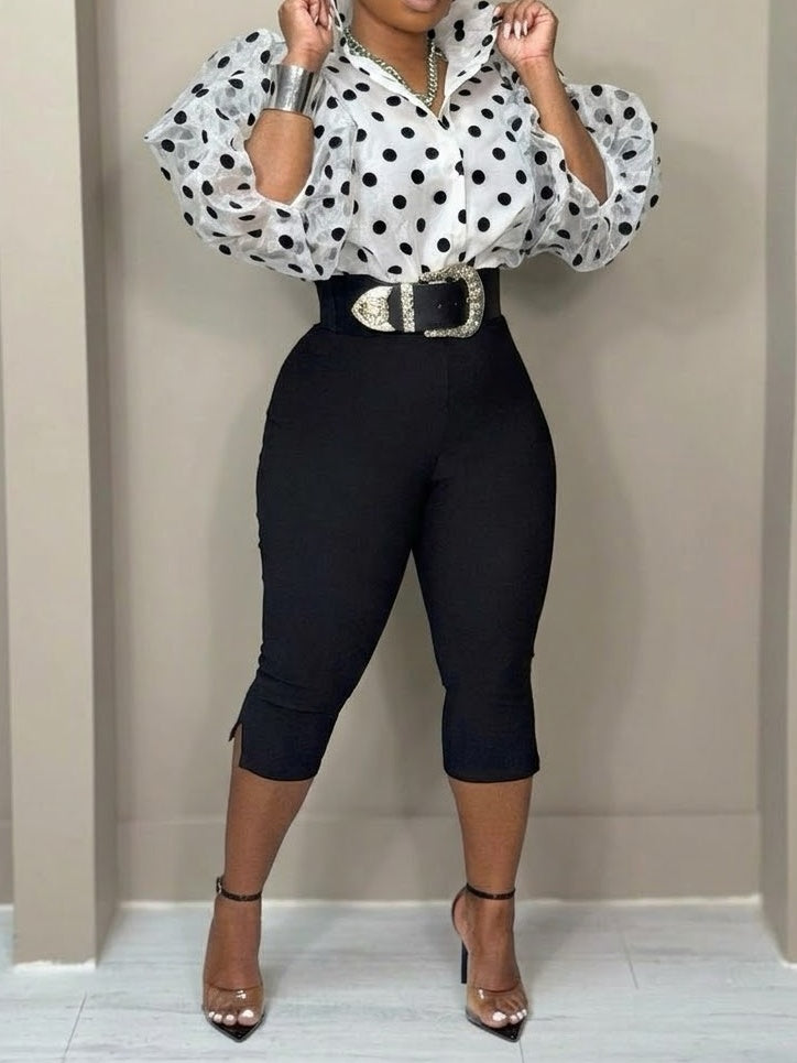 Polka Dot Statement Blouse