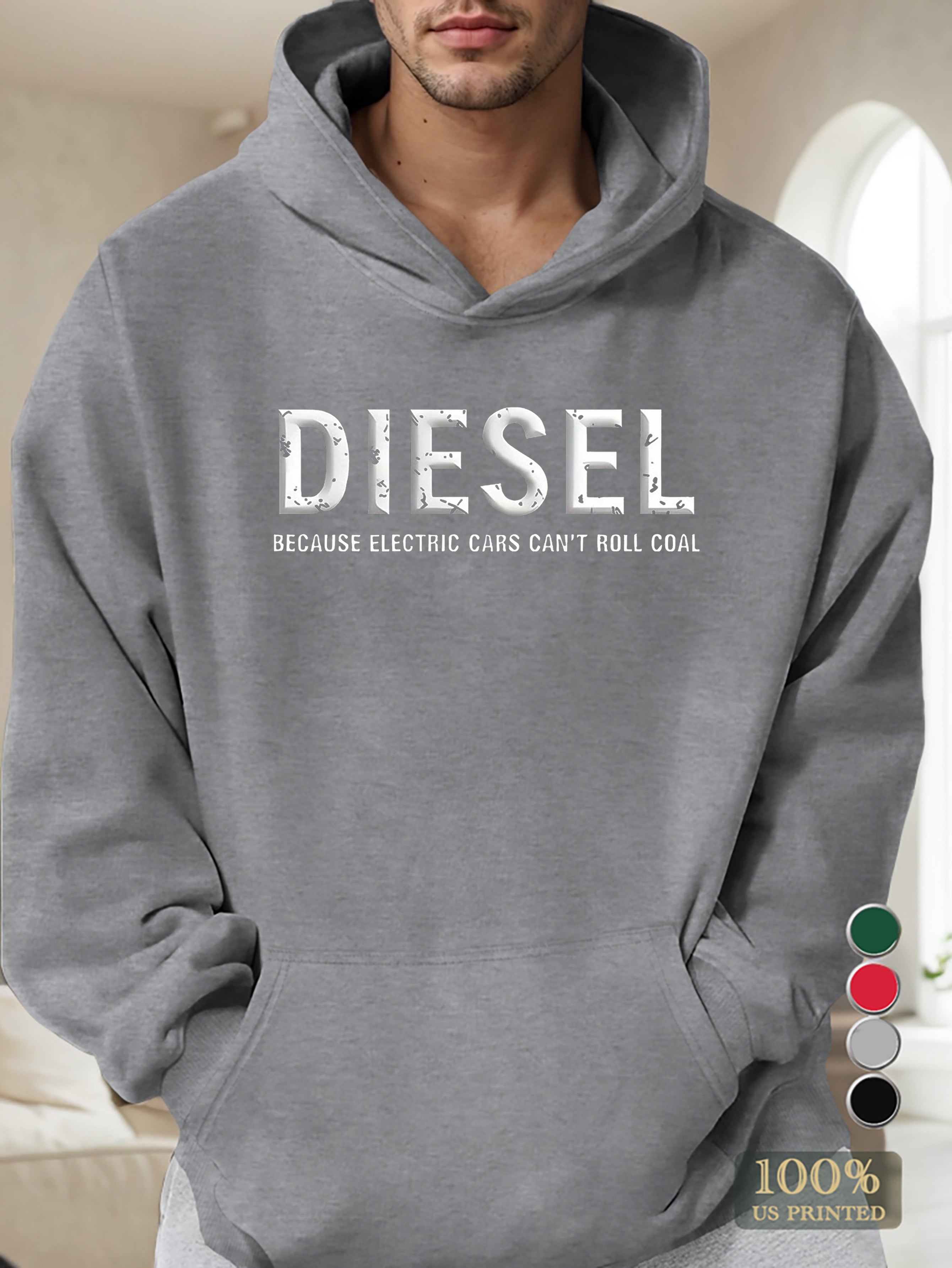 D Printed Letters Men's hooded sweatshirt
