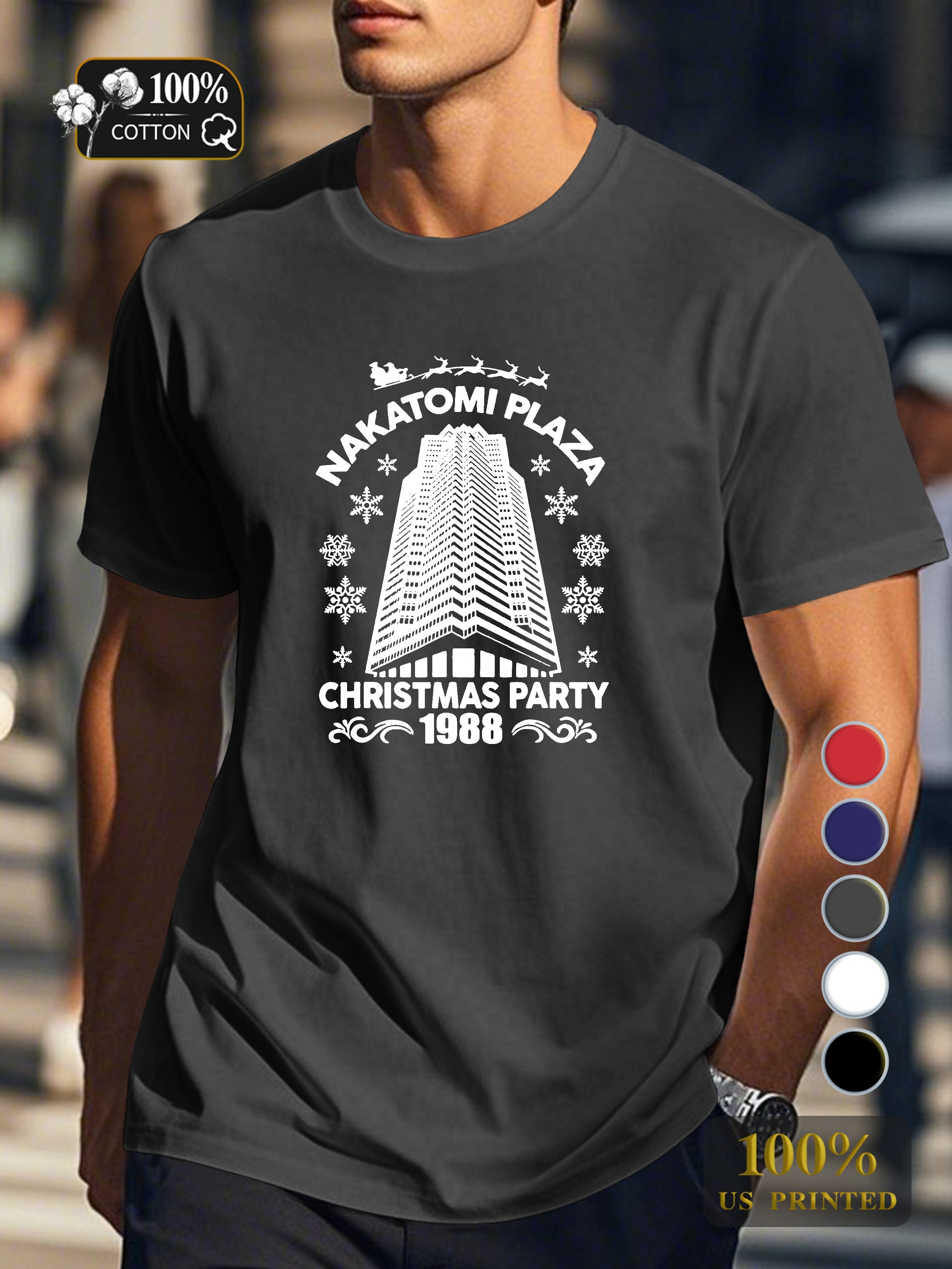 nakatomi plaza Men's pure cotton Tshirt Comfort Fit