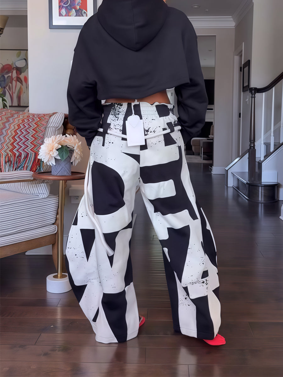 Fleece Lined Hoodies Two Pieces Set