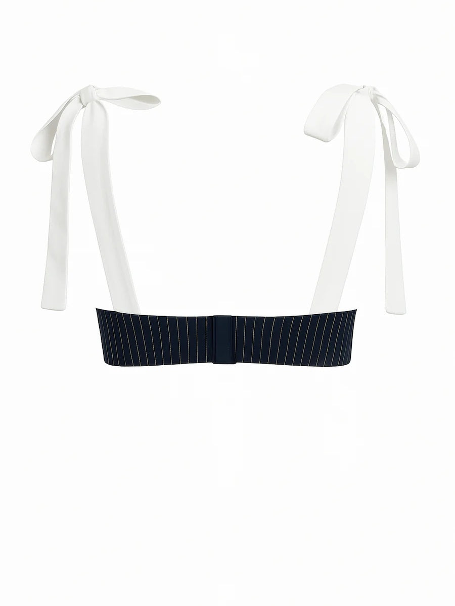 Pinstripe Poise Top and Pants 2-Piece Set