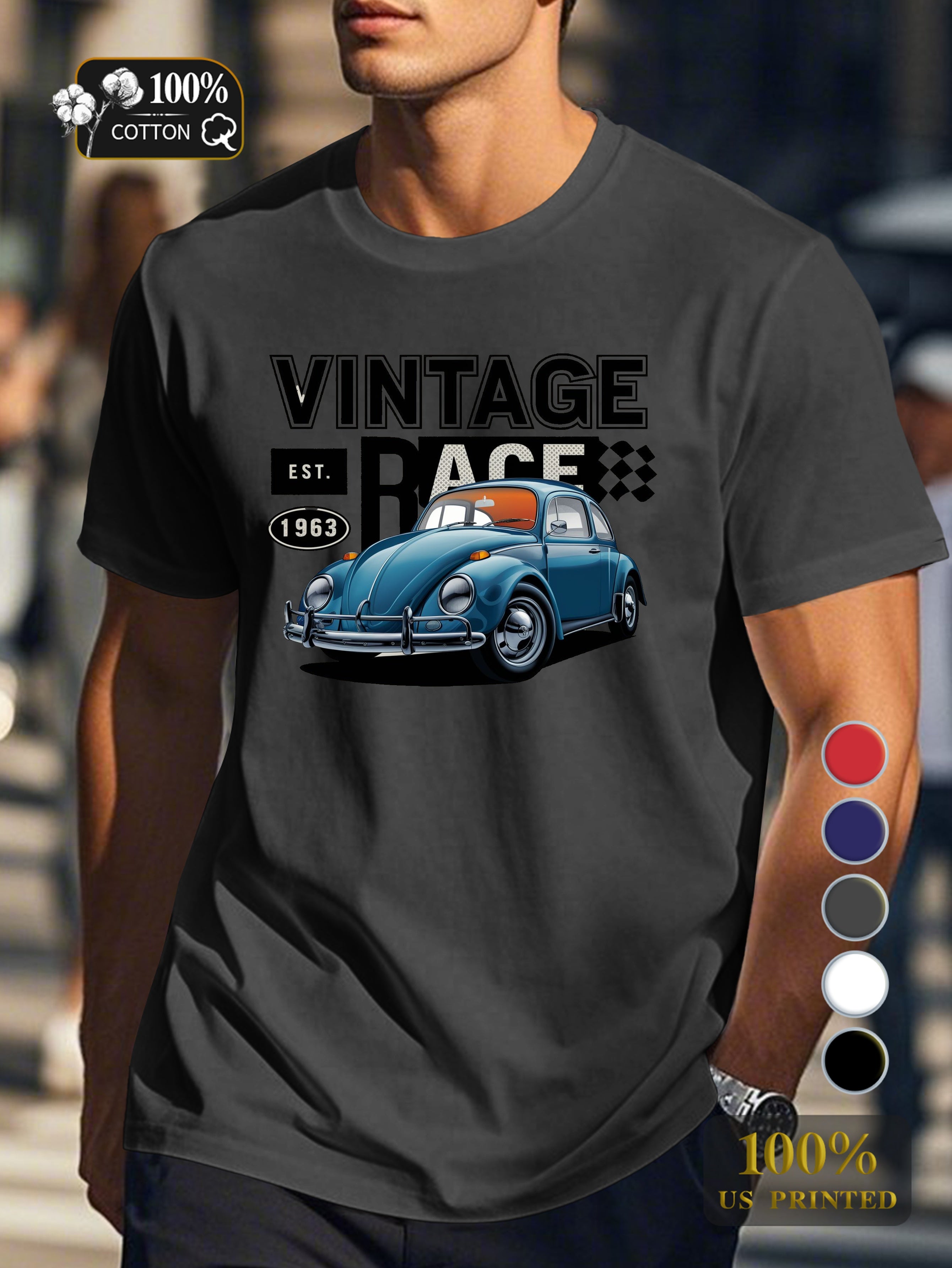 classic Beetle car Men's pure cotton Tshirt Comfort Fit