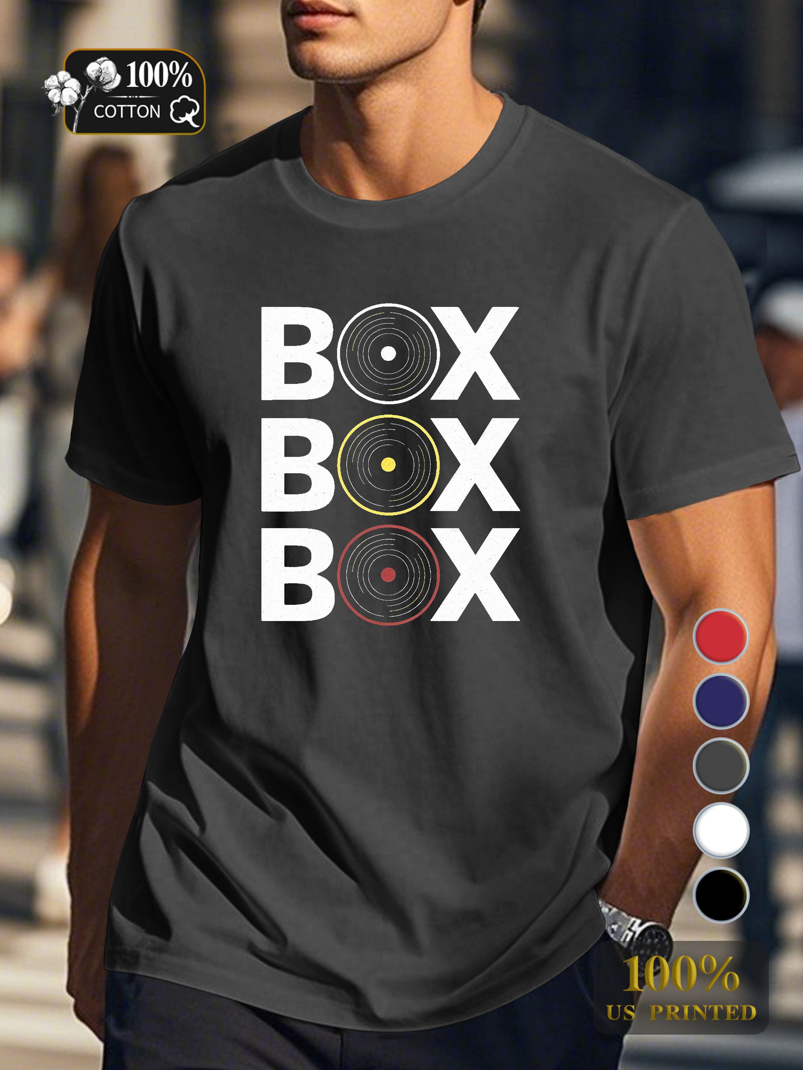BOX BOX BOX typography Men's pure cotton Tshirt Comfort Fit