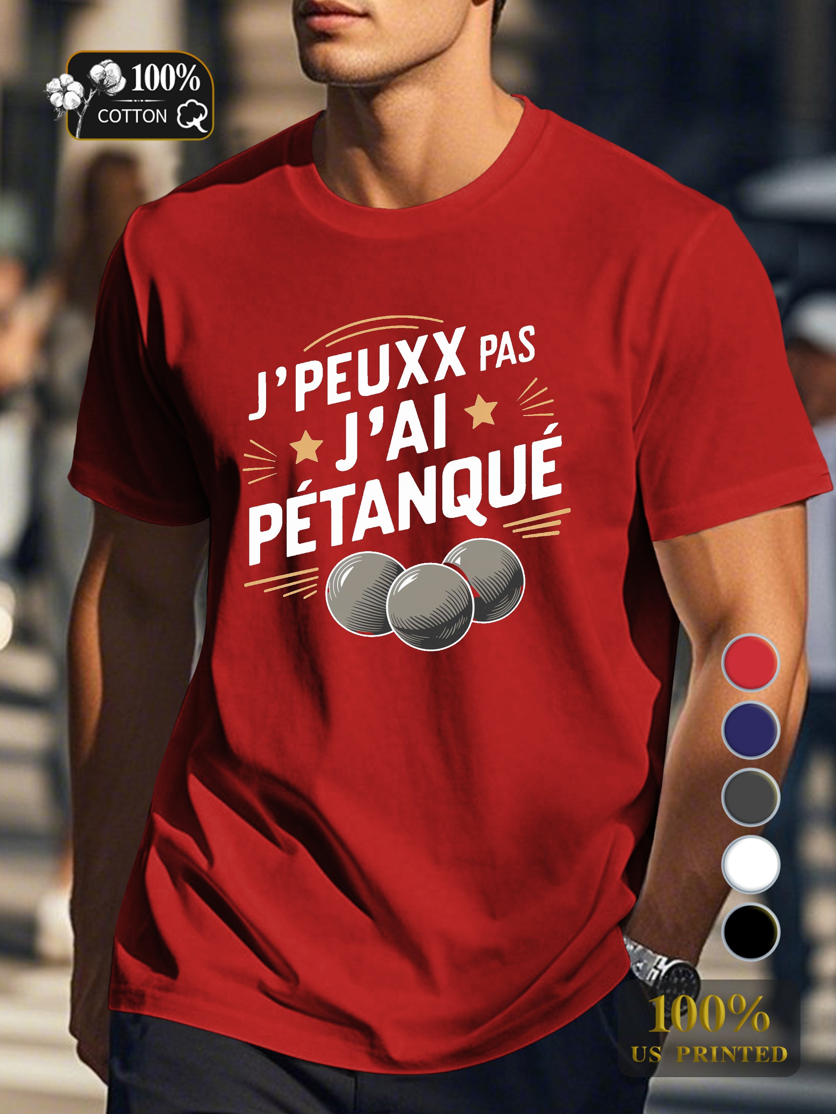 I can t I petanqu Men's pure cotton Tshirt Comfort Fit