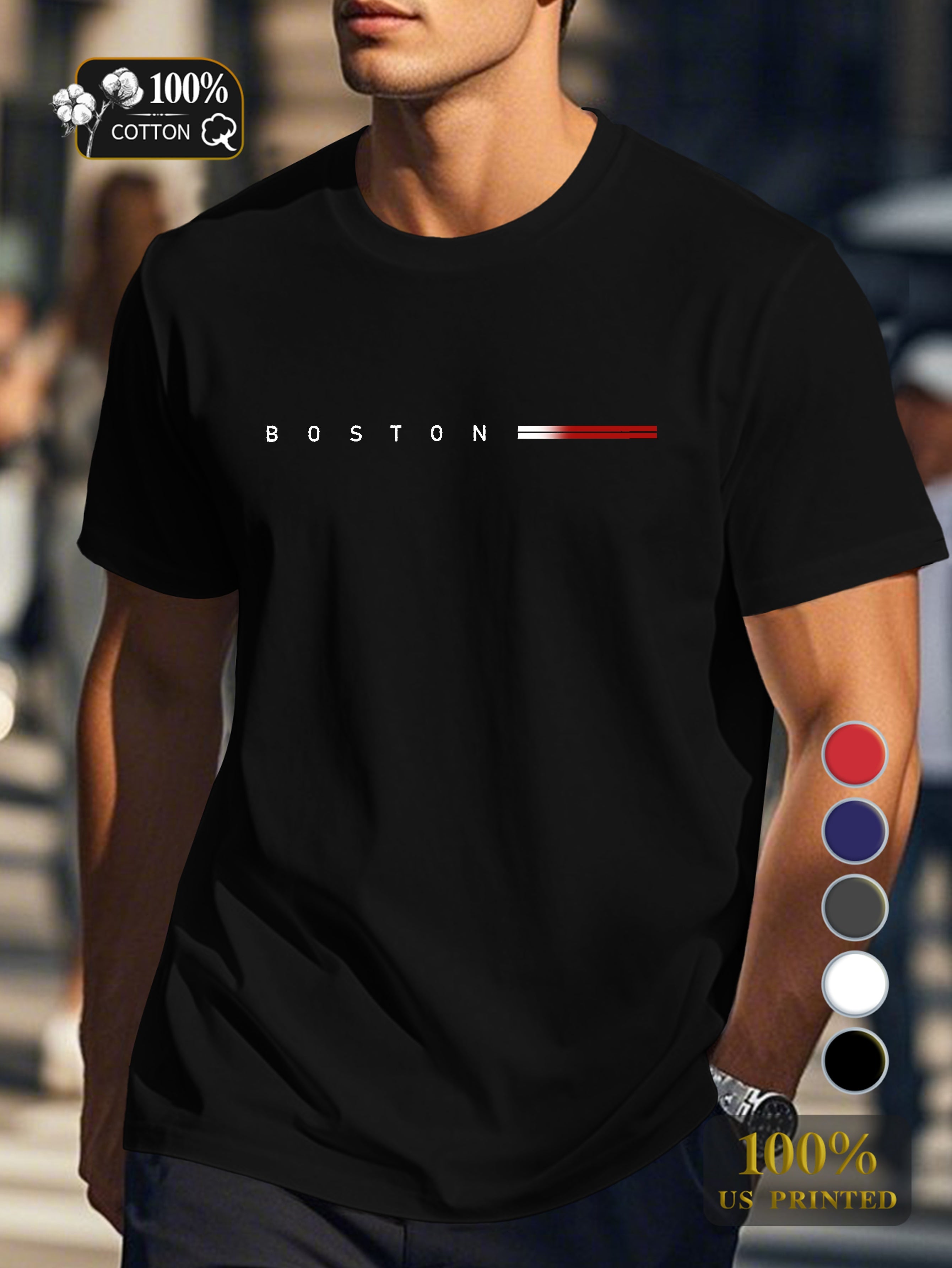 Boston Men's pure cotton Tshirt Comfort Fit