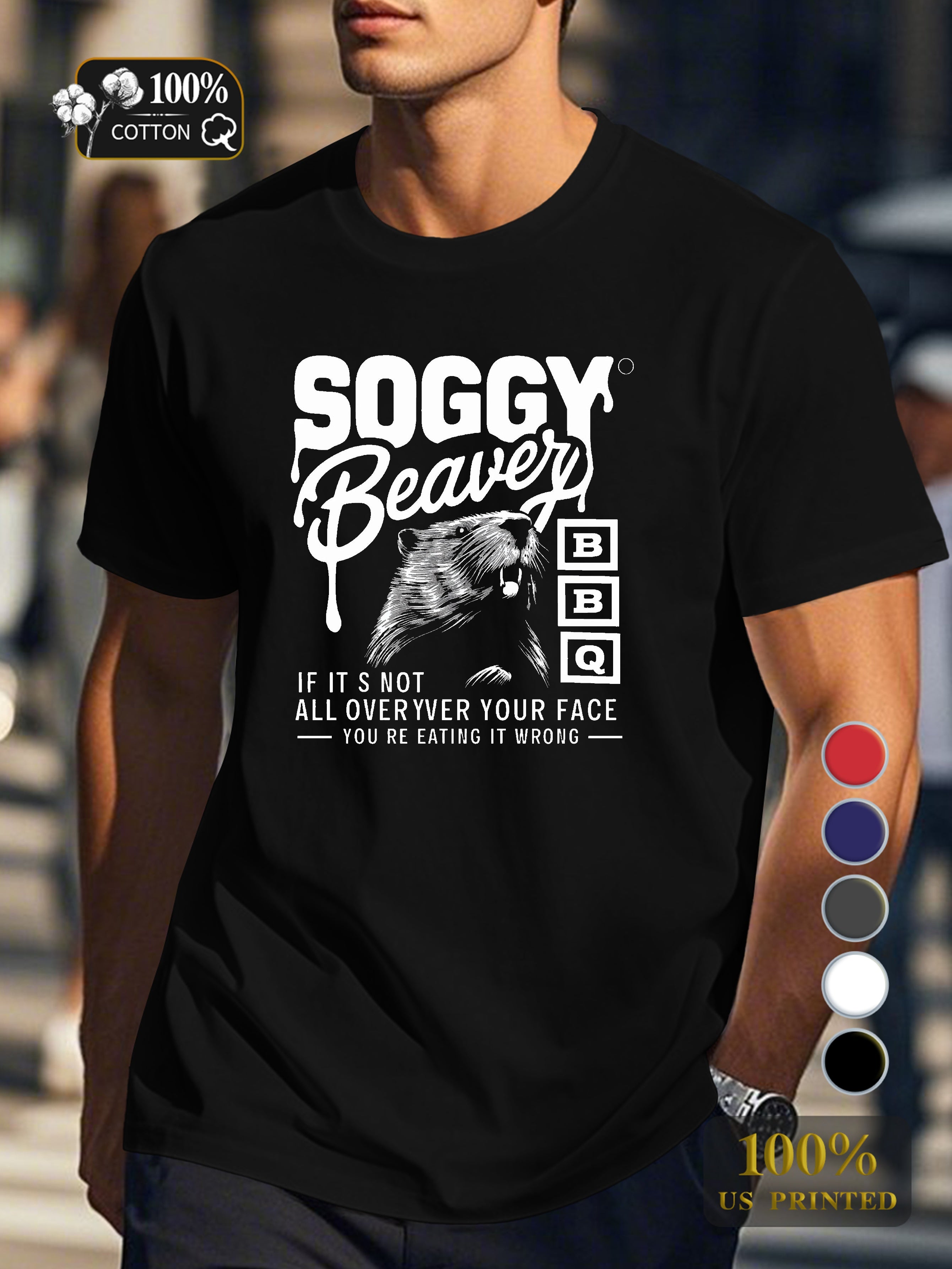 Soggy Beaver Bbq Men's pure cotton Tshirt Comfort Fit