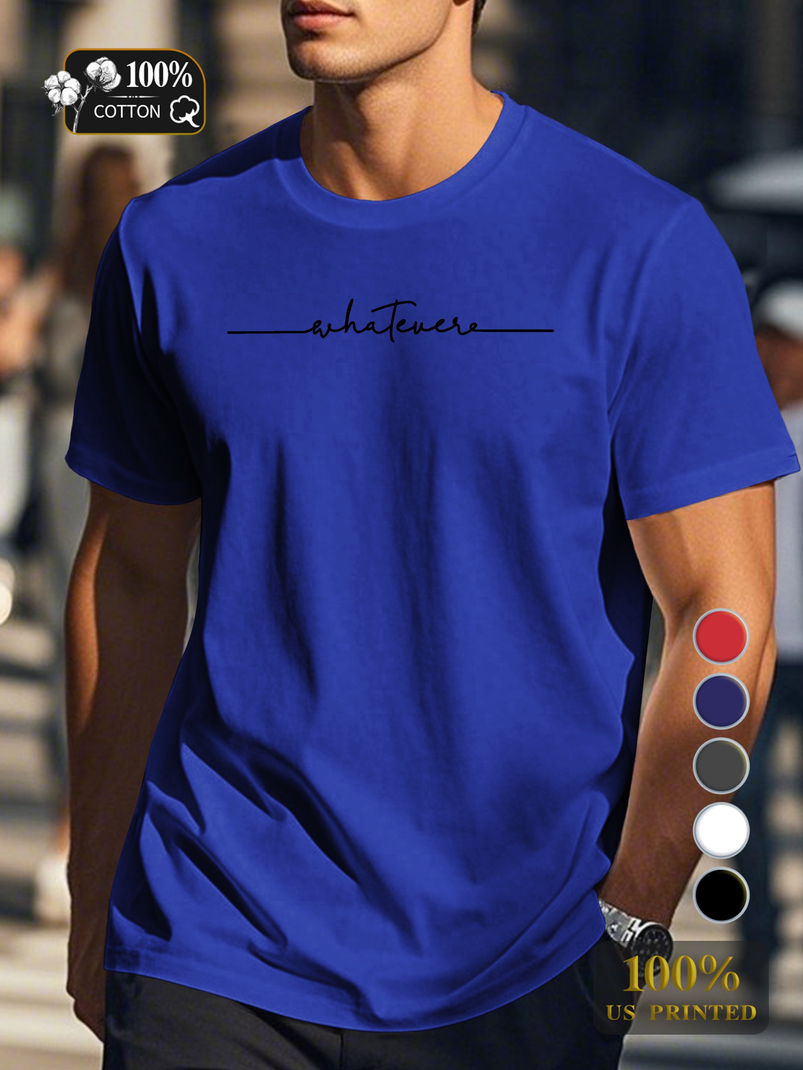 Line Letters Men's pure cotton Tshirt Comfort Fit