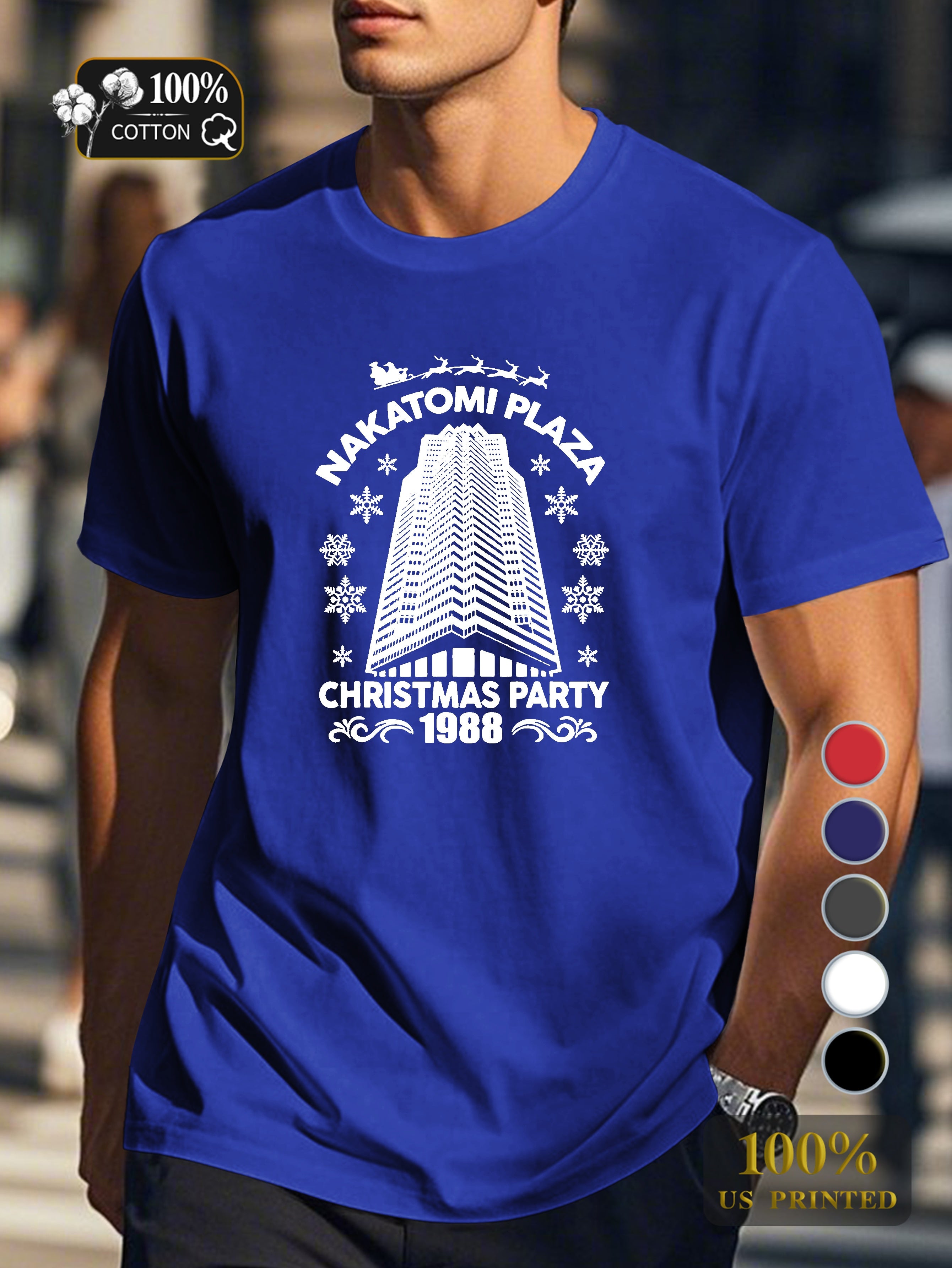 nakatomi plaza Men's pure cotton Tshirt Comfort Fit