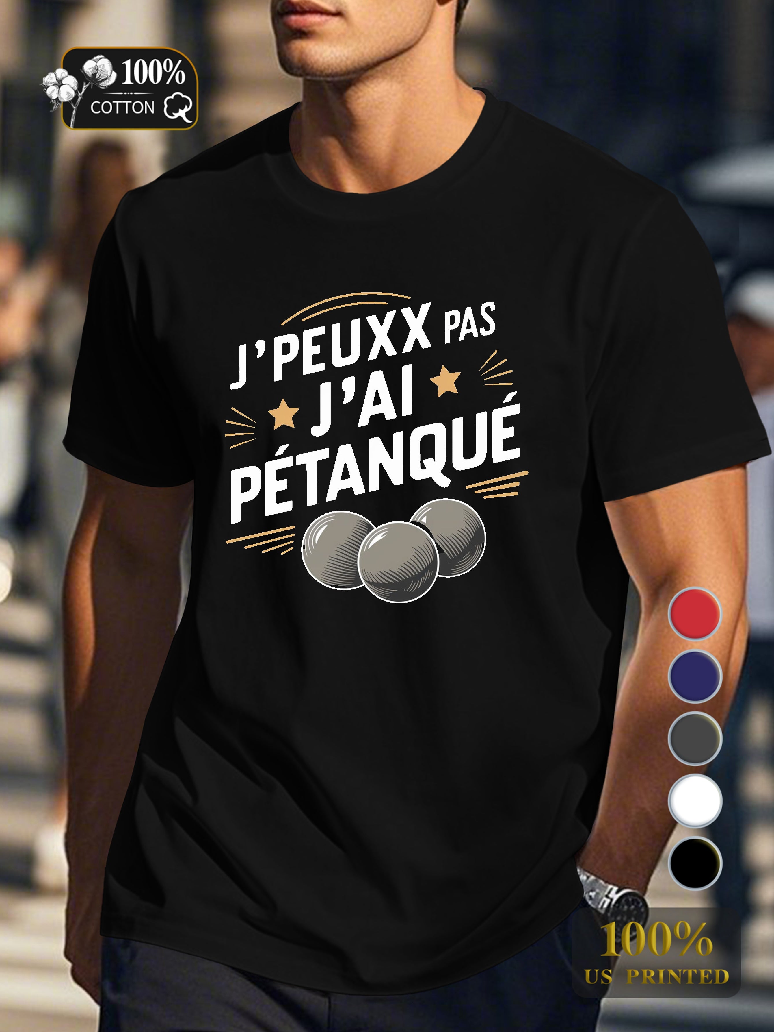 I can t I petanqu Men's pure cotton Tshirt Comfort Fit