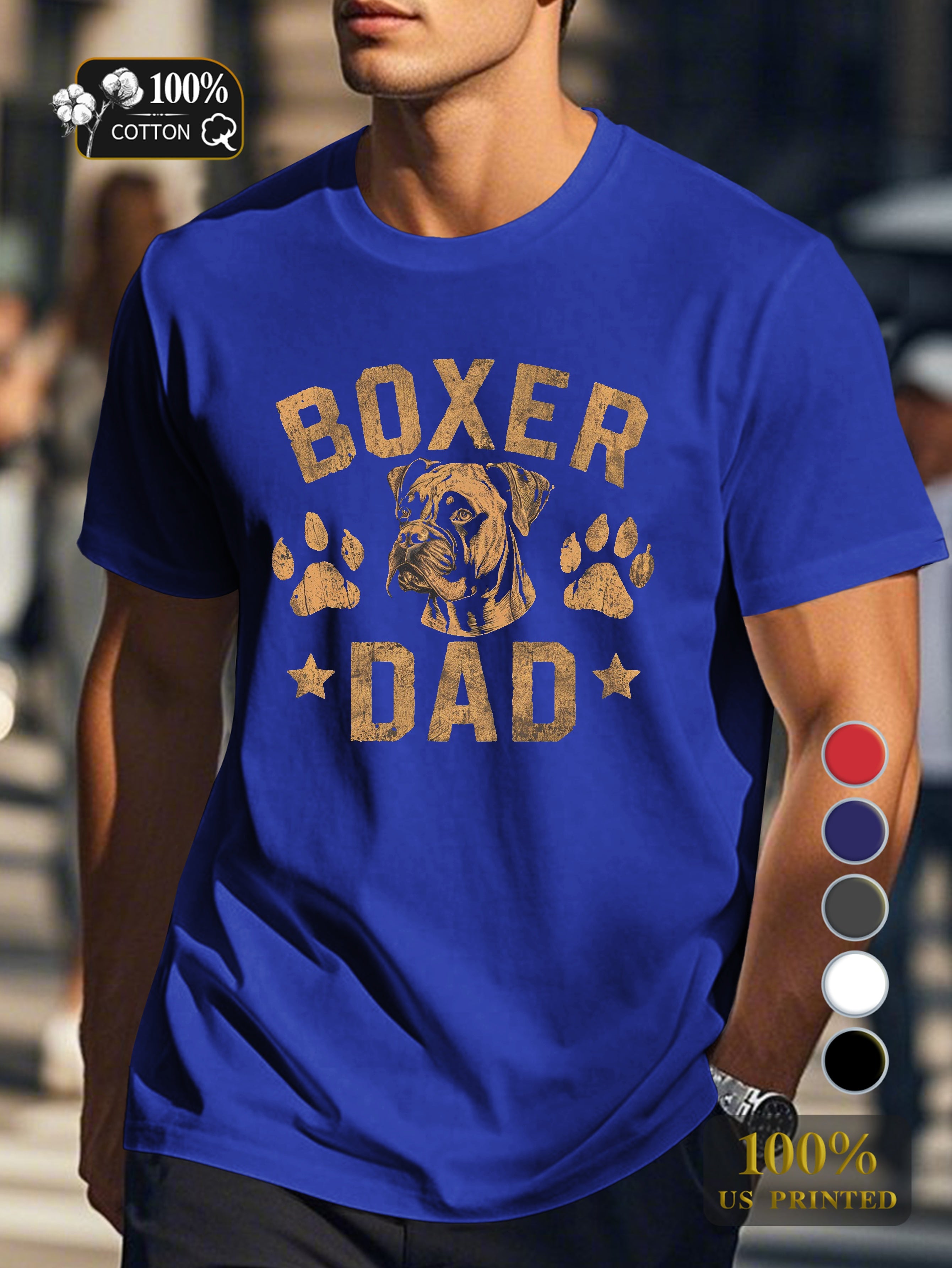 portrait of a Boxer Men's pure cotton Tshirt Comfort Fit