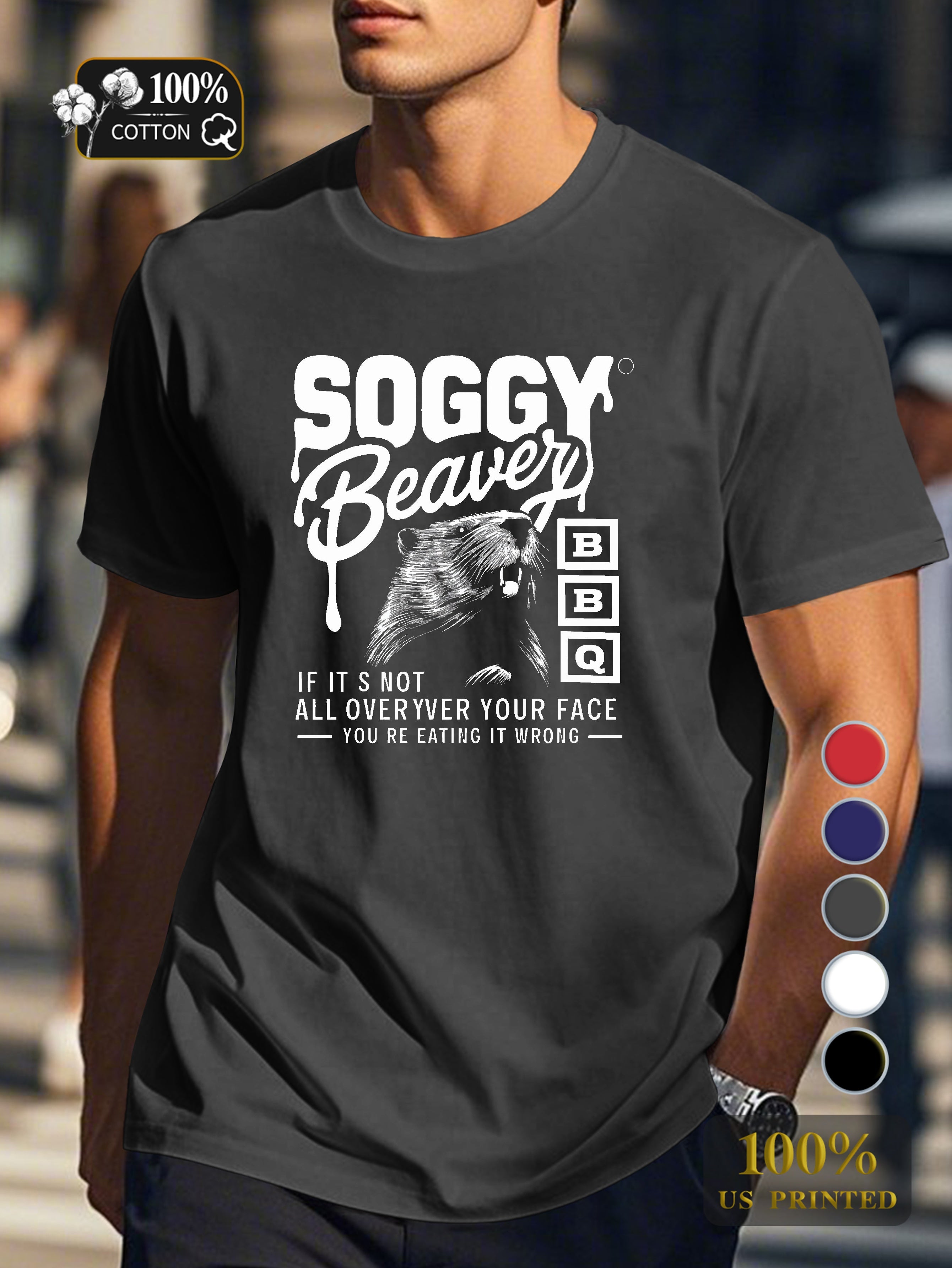 Soggy Beaver Bbq Men's pure cotton Tshirt Comfort Fit