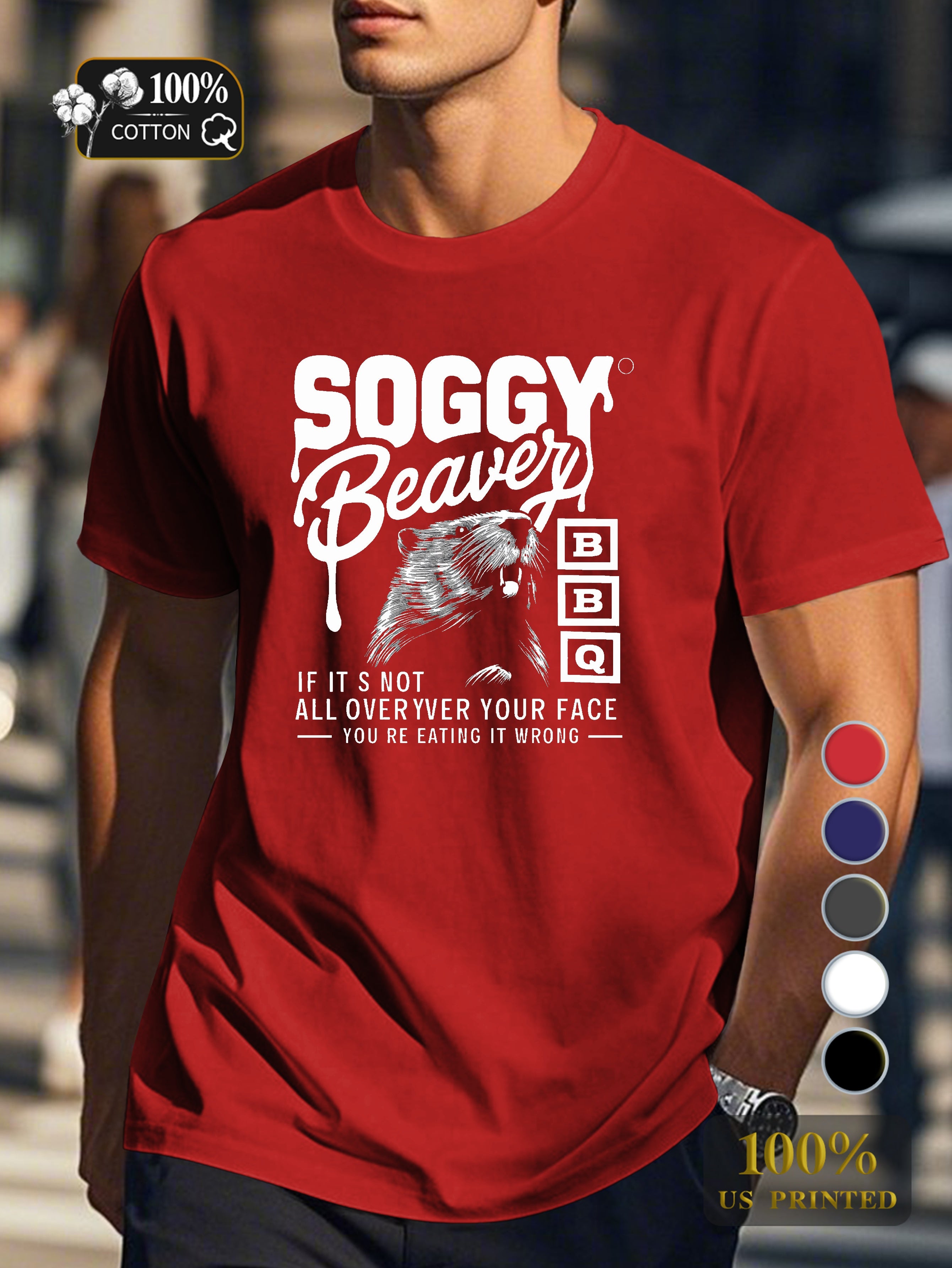 Soggy Beaver Bbq Men's pure cotton Tshirt Comfort Fit