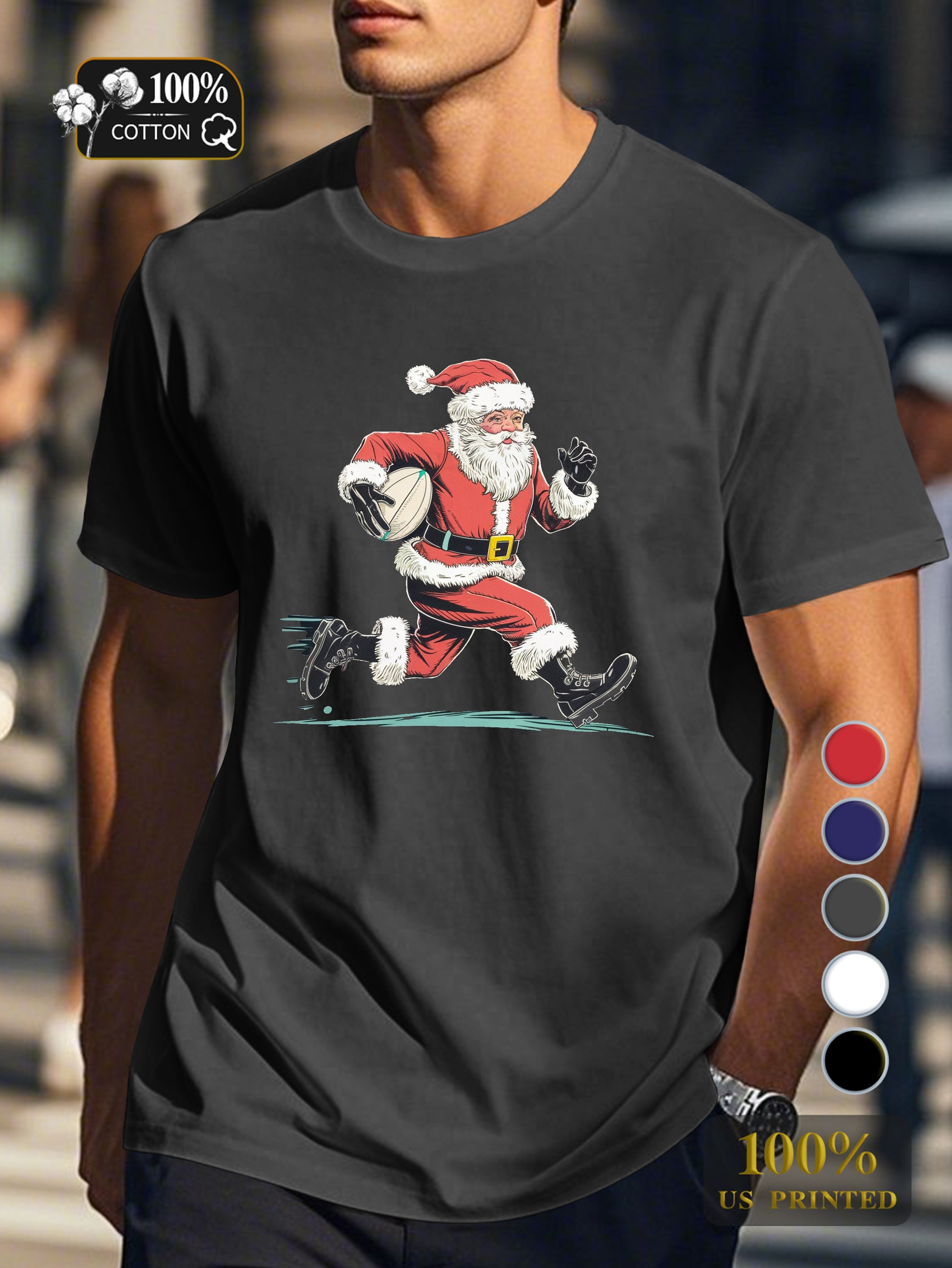 festive bearded figure Men's pure cotton Tshirt Comfort Fit