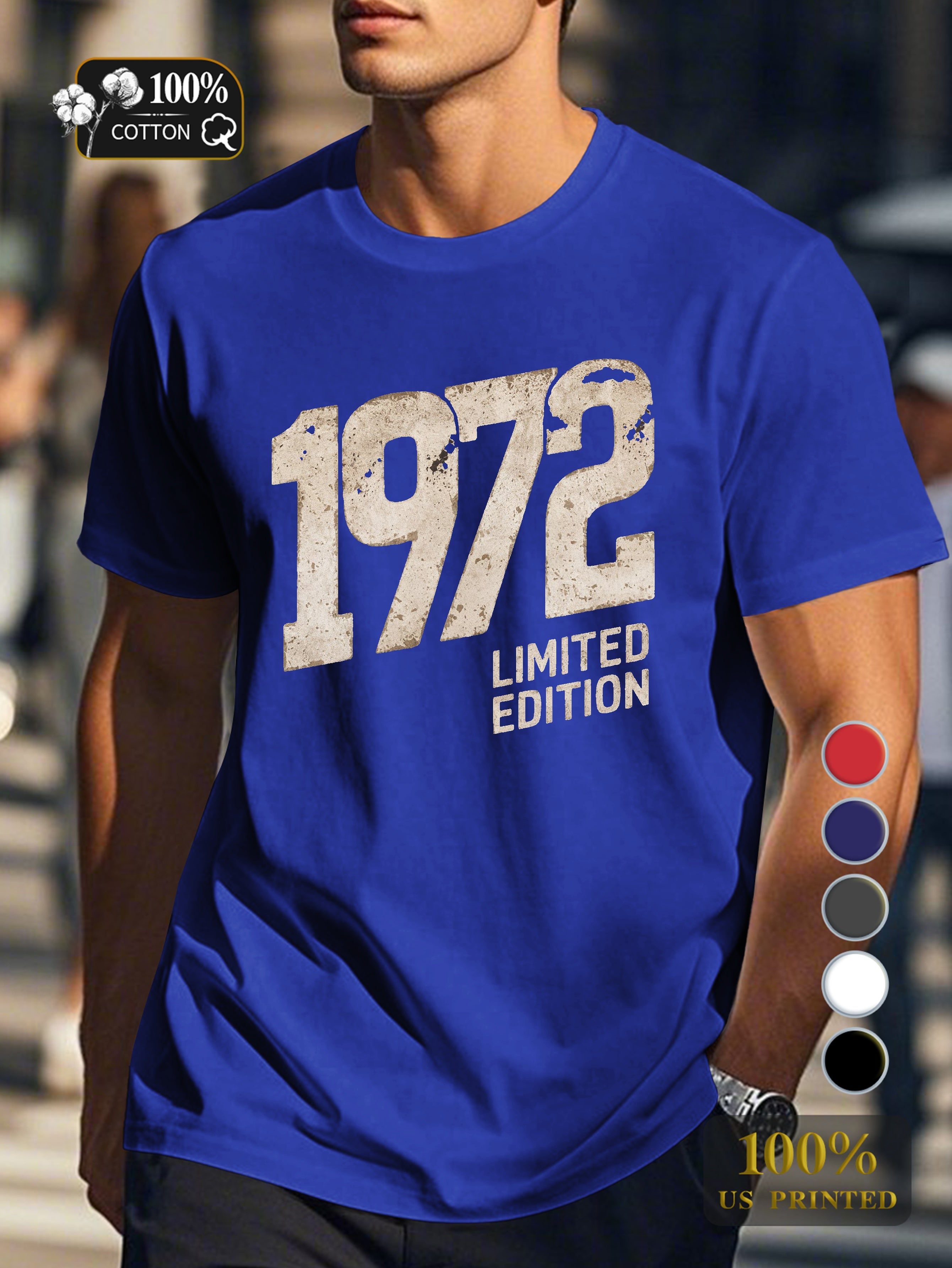1972 LIMITED EDITION Men's pure cotton Tshirt Comfort Fit