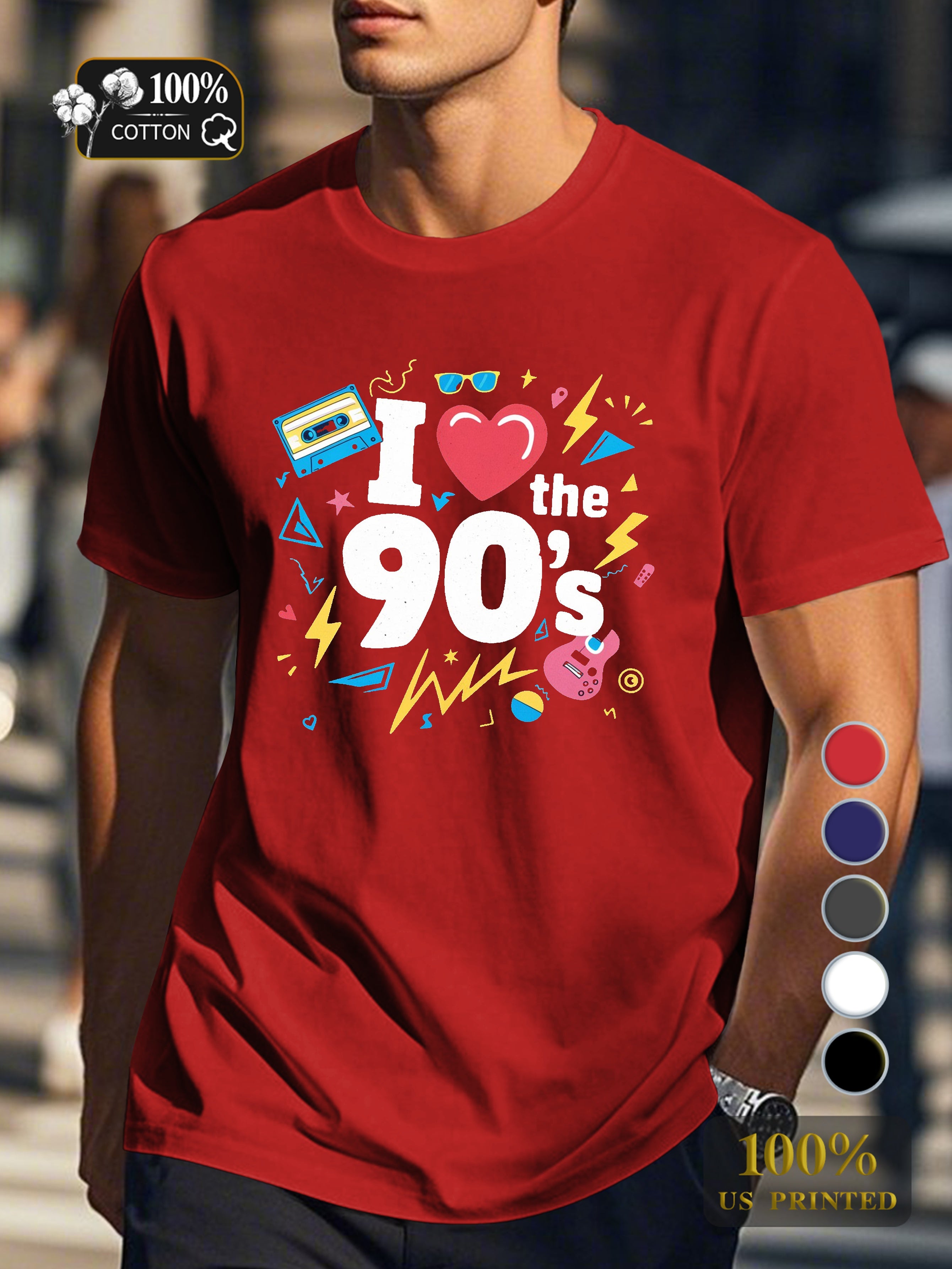 I THE 90 s Men's pure cotton Tshirt Comfort Fit