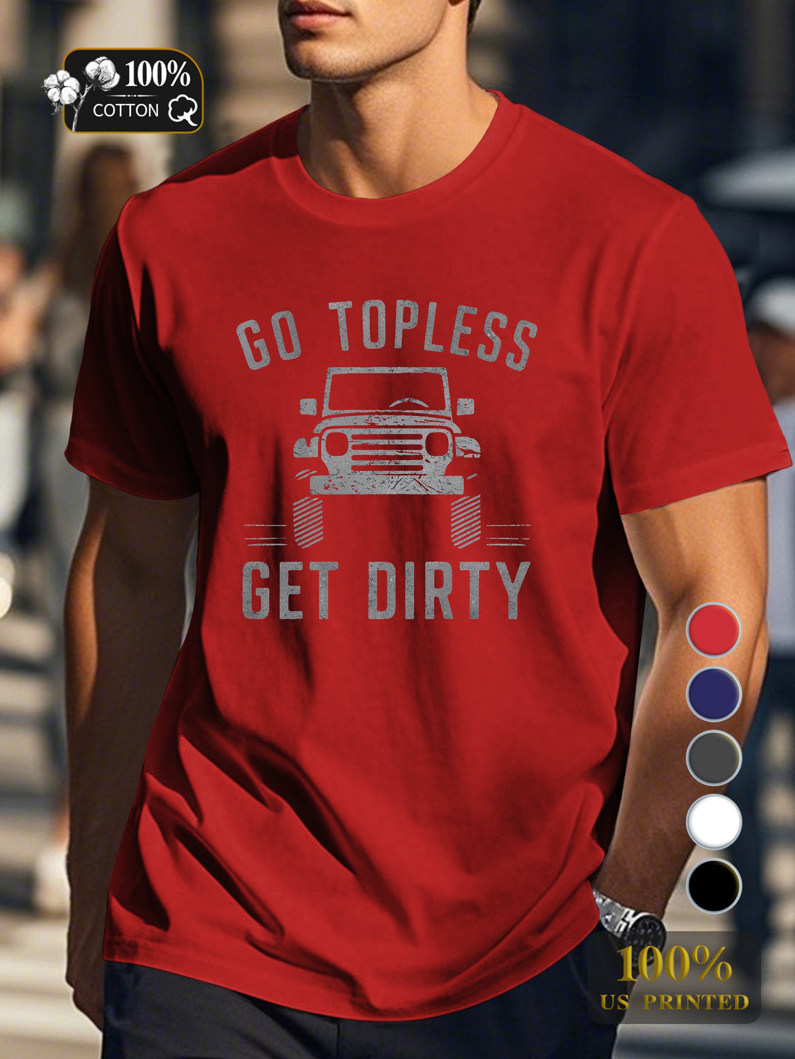 rugged off road vehicle Men's pure cotton Tshirt Comfort Fit