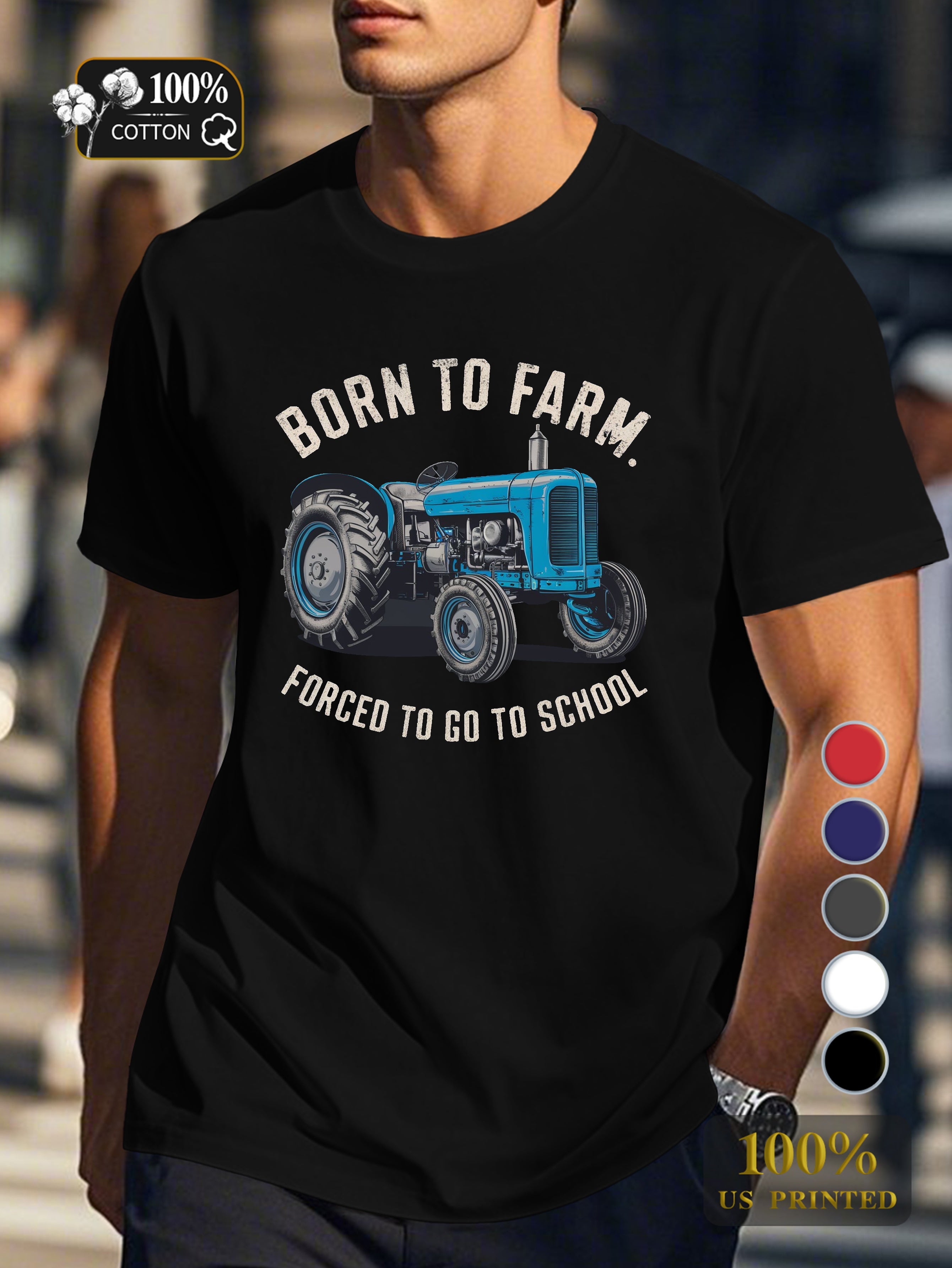 BORN TO FARM Men's pure cotton Tshirt Comfort Fit