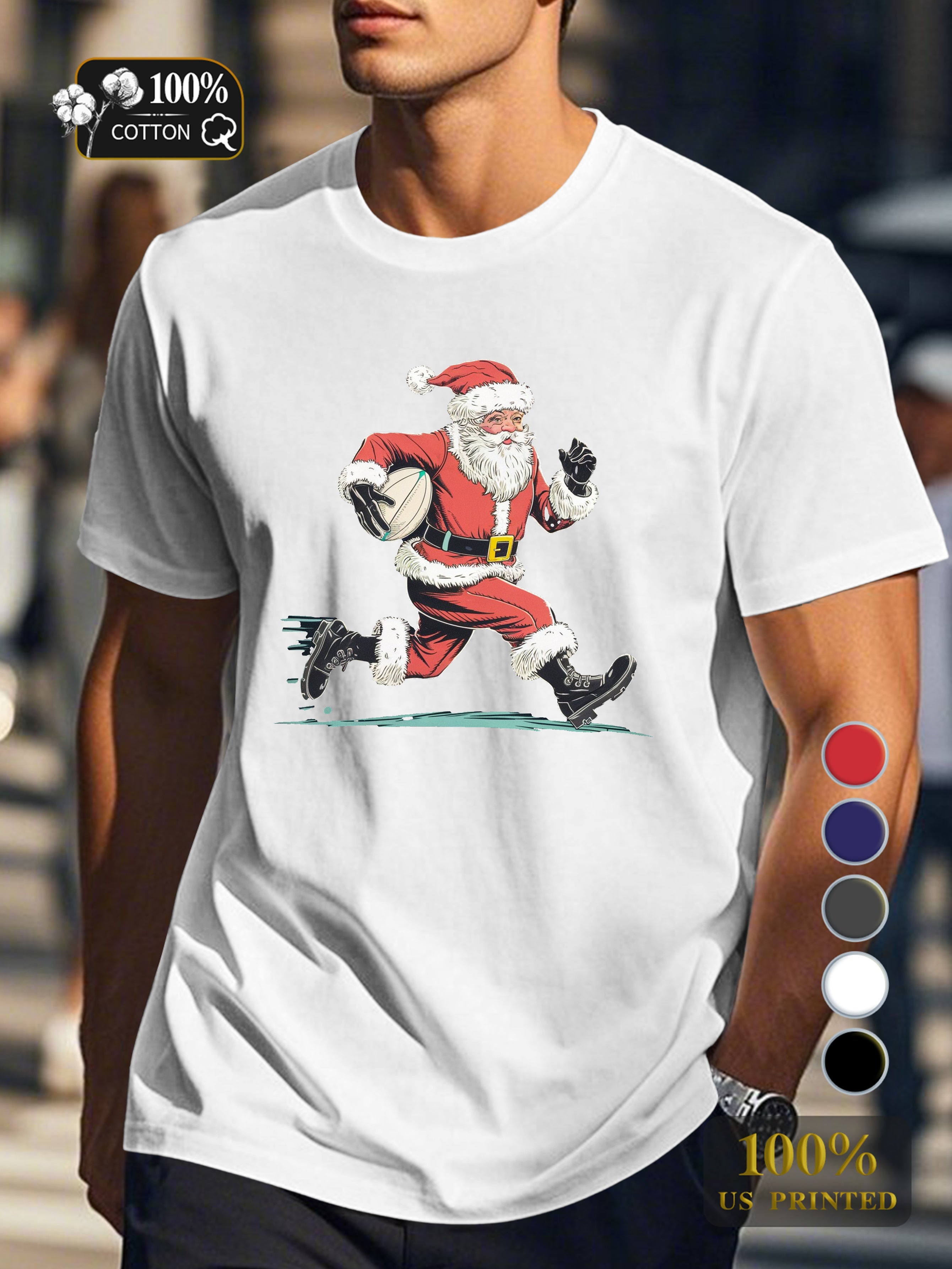 festive bearded figure Men's pure cotton Tshirt Comfort Fit