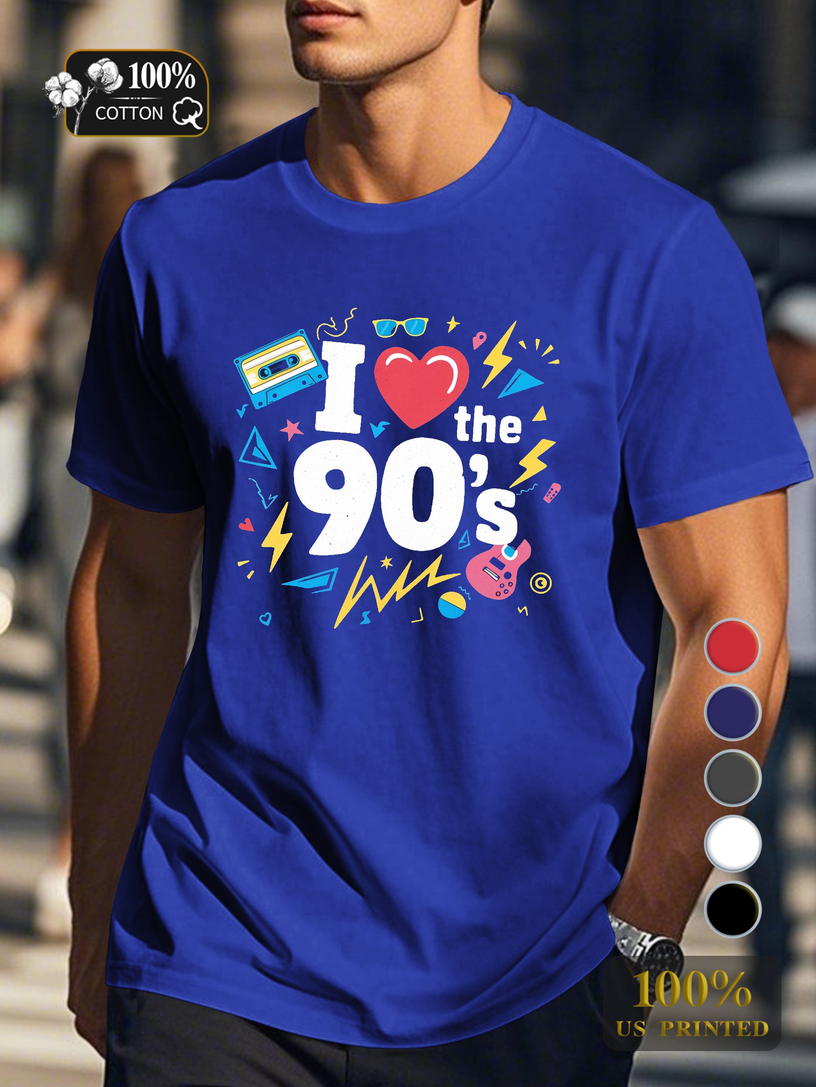 I THE 90 s Men's pure cotton Tshirt Comfort Fit