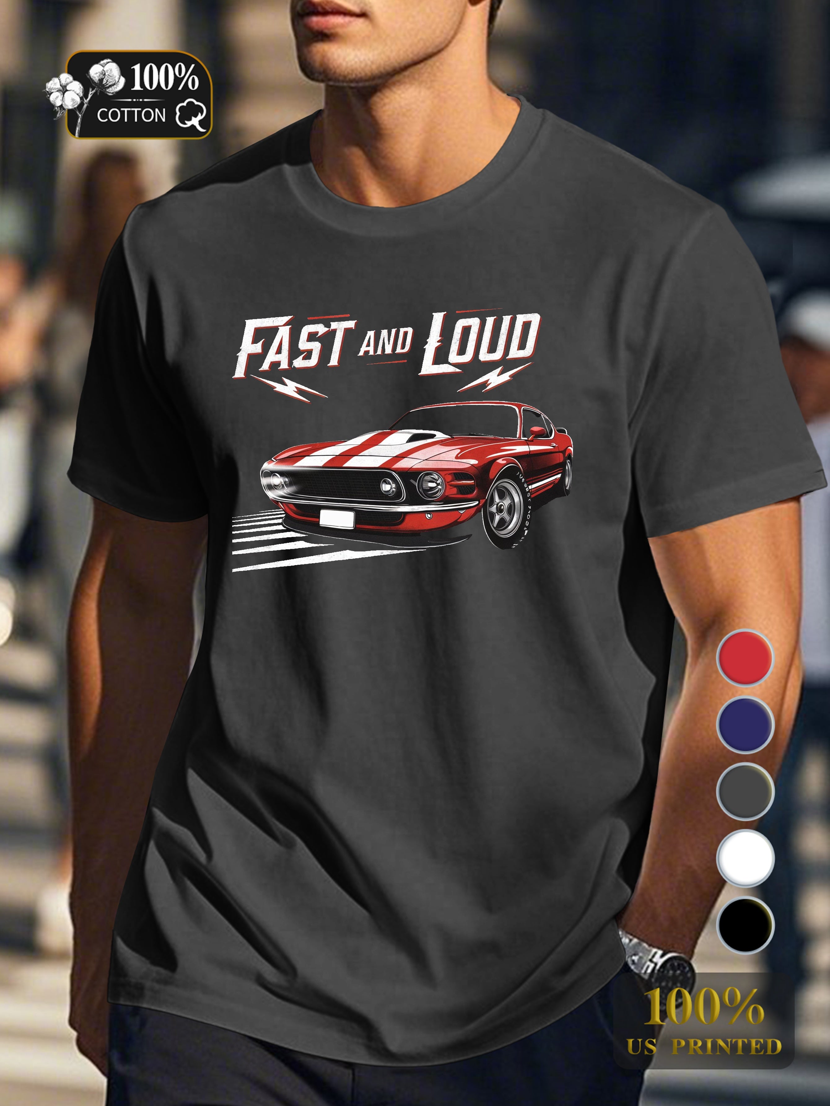 FAST AND LOUD Men's pure cotton Tshirt Comfort Fit