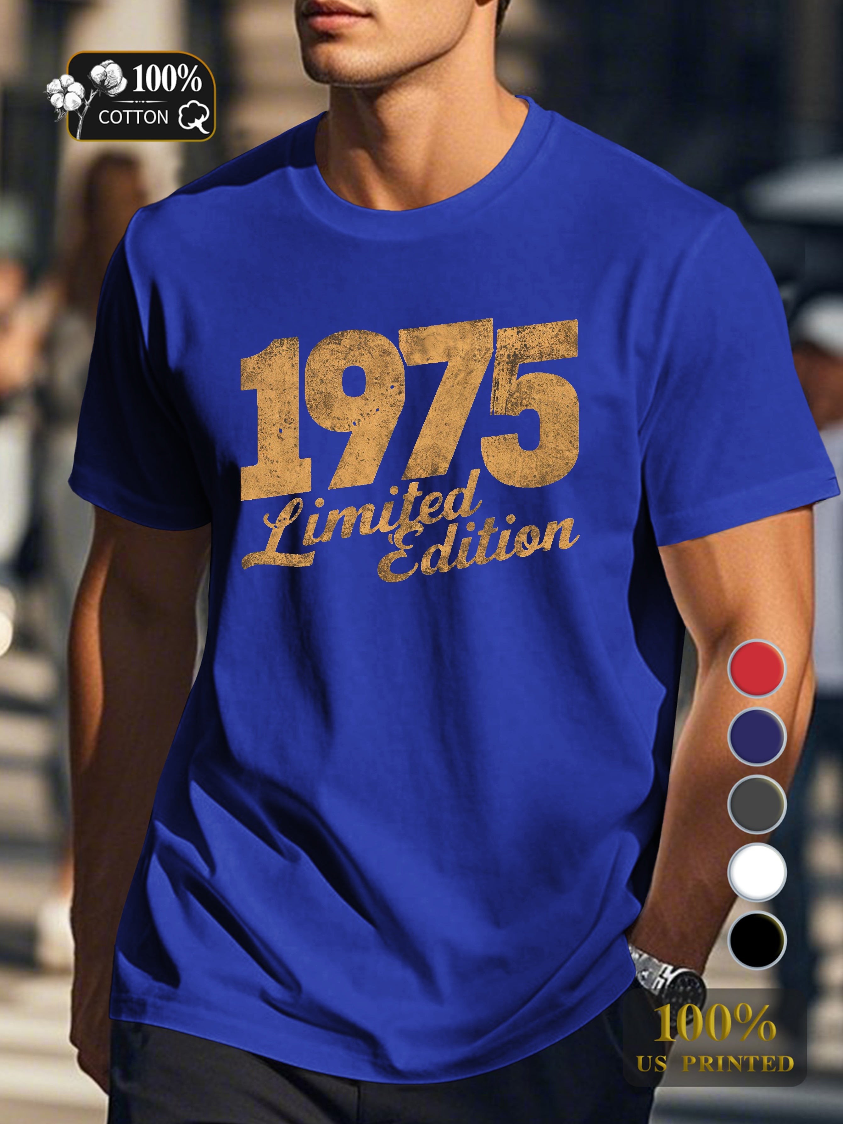 1975 LIMITED EDITION Men's pure cotton Tshirt Comfort Fit