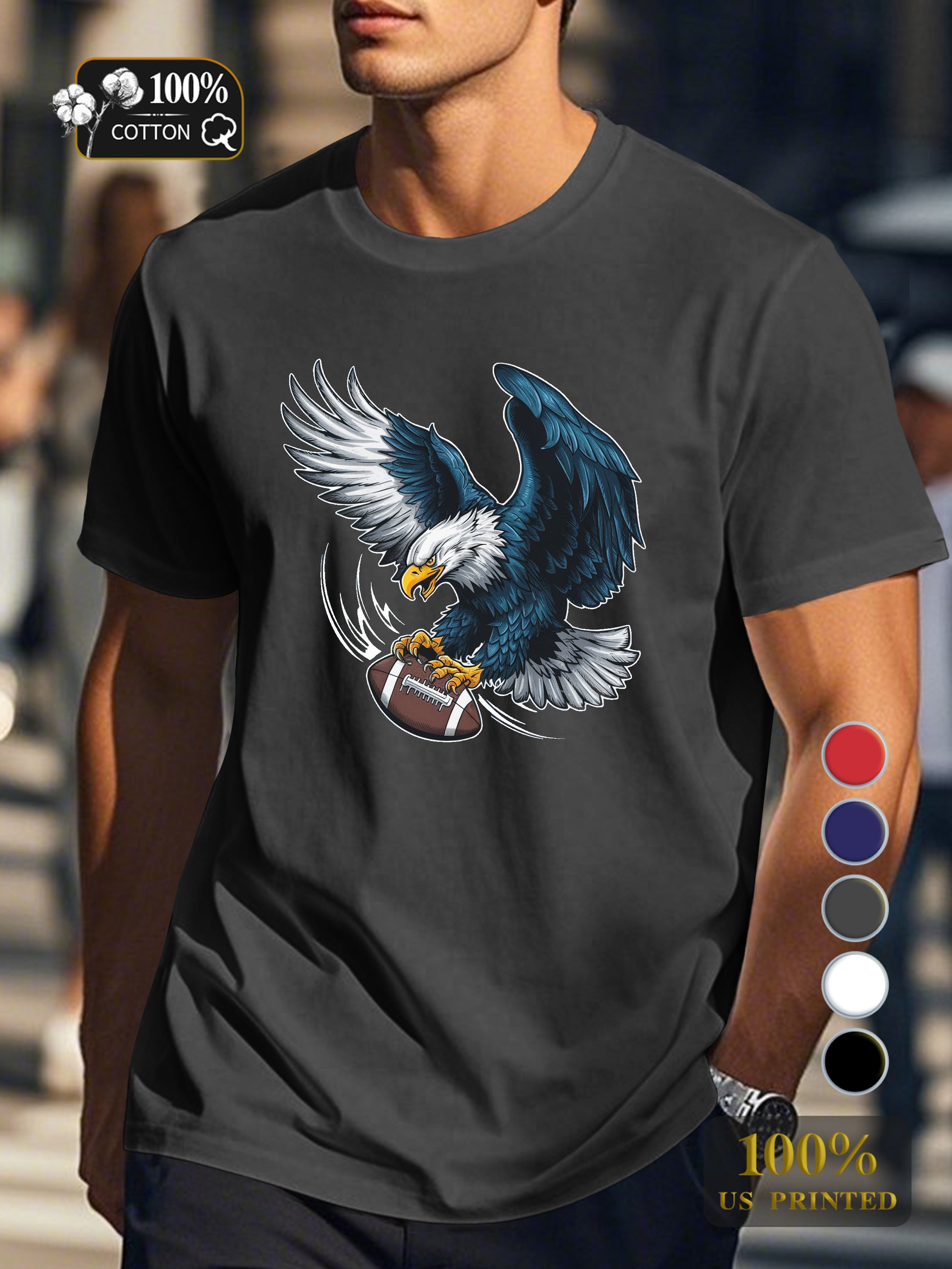 majestic eagle in mid flight Men's pure cotton Tshirt Comfort Fit