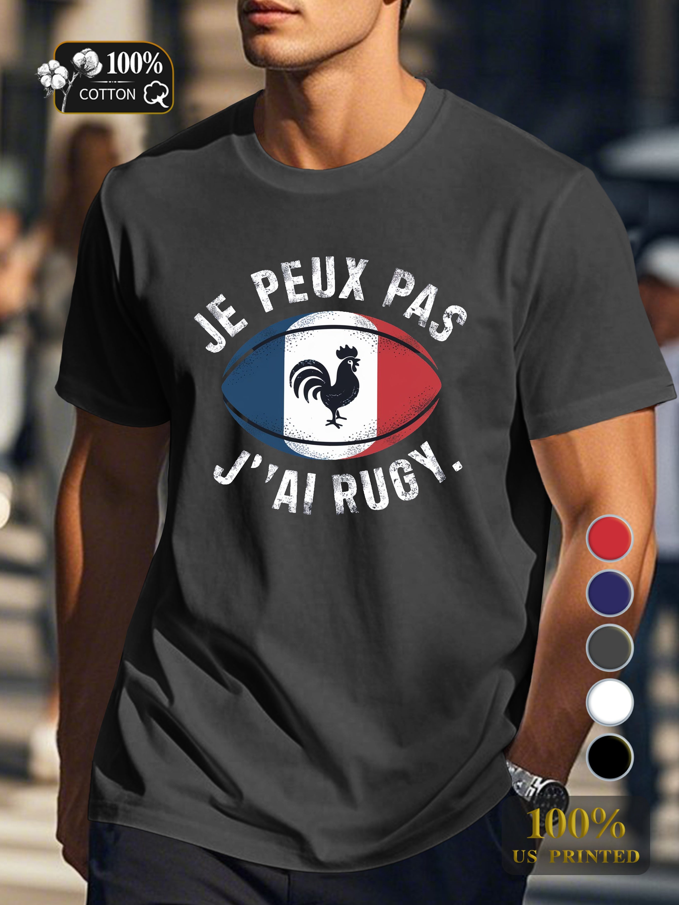 I CAN T I HAVE RUGBY Men's pure cotton Tshirt Comfort Fit