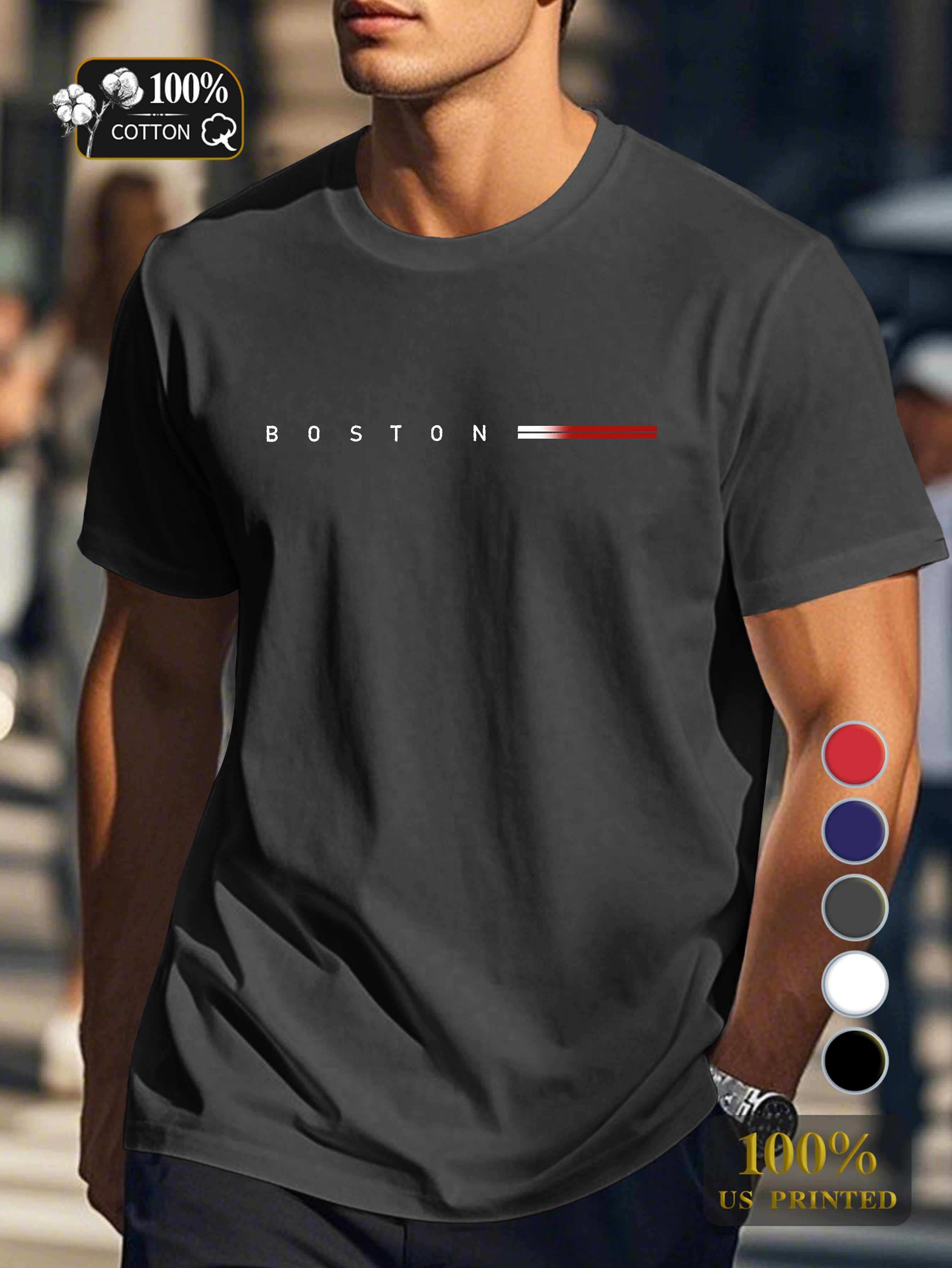 Boston Men's pure cotton Tshirt Comfort Fit