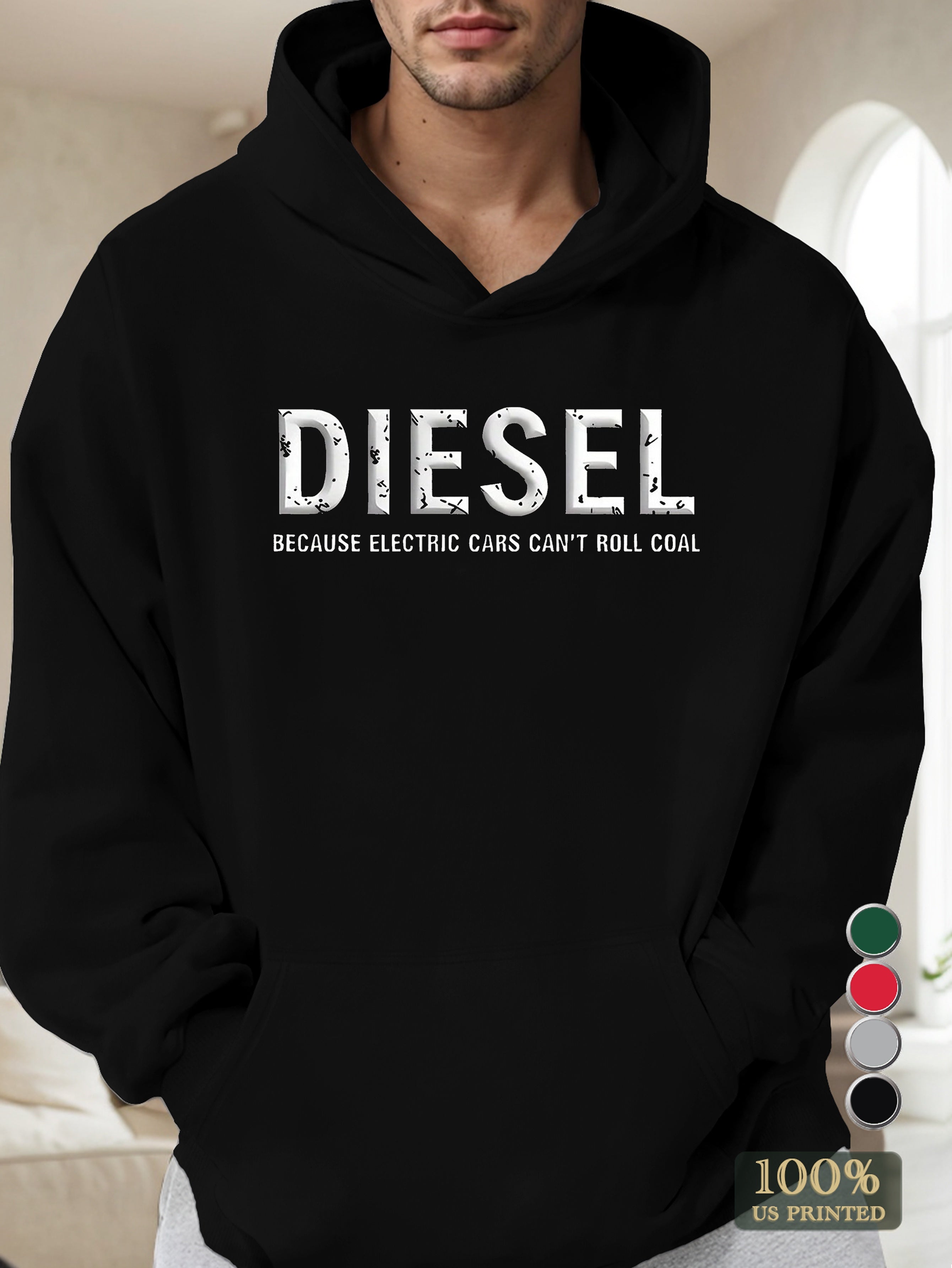 D Printed Letters Men's hooded sweatshirt