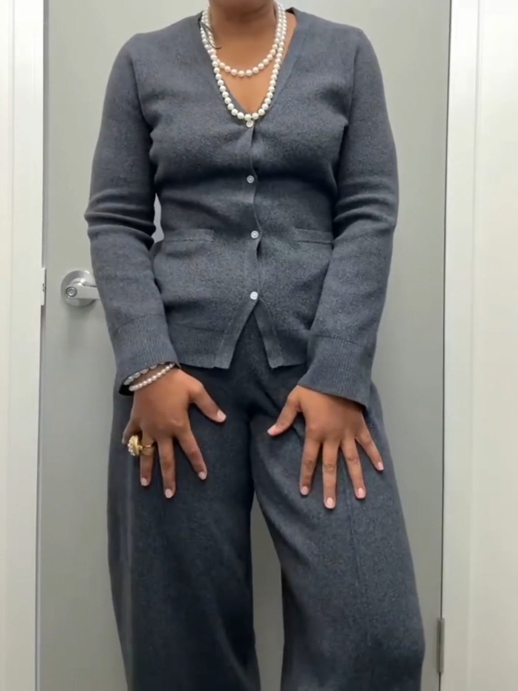 Soft Button Cardigan Sets