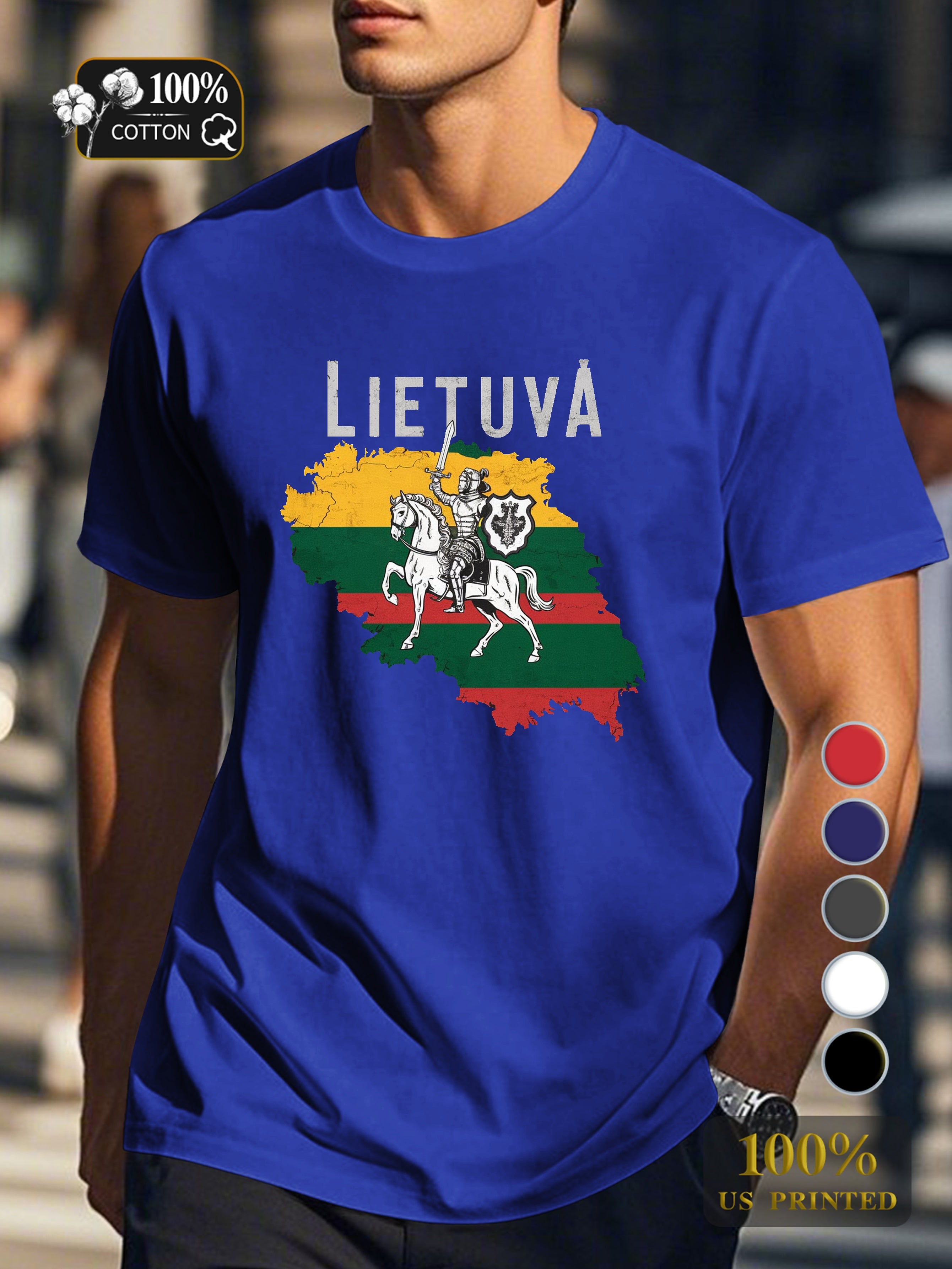 Lietuva coat of arms Men's pure cotton Tshirt Comfort Fit