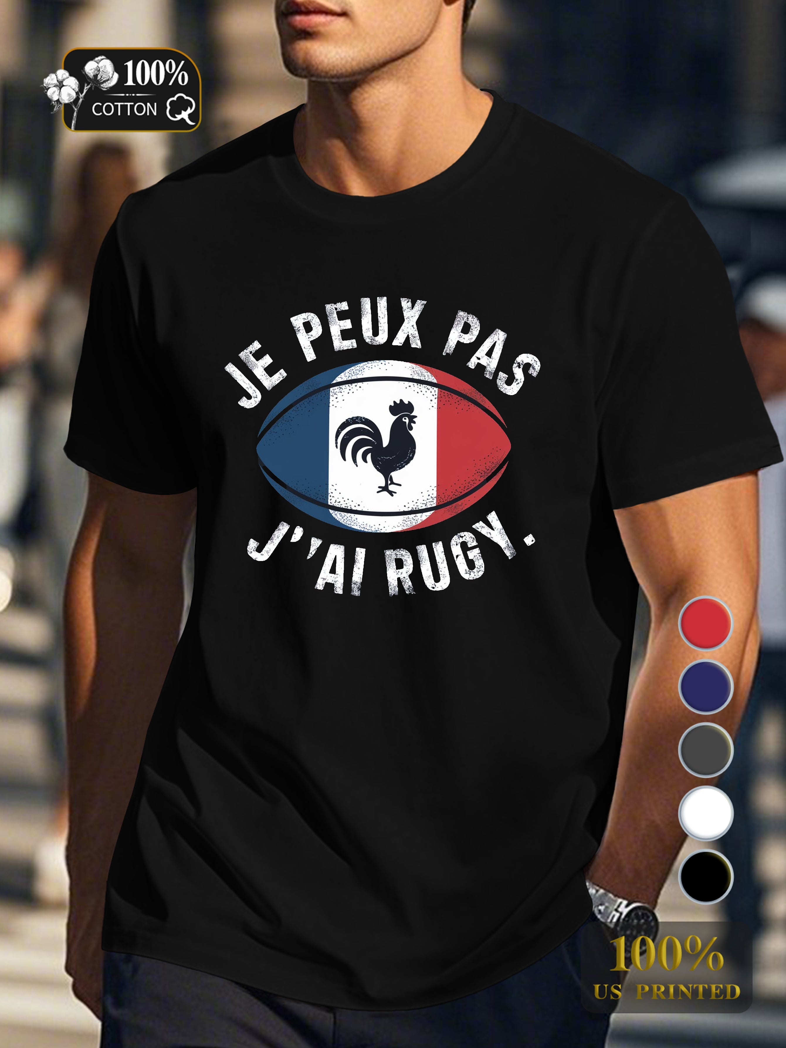 I CAN T I HAVE RUGBY Men's pure cotton Tshirt Comfort Fit