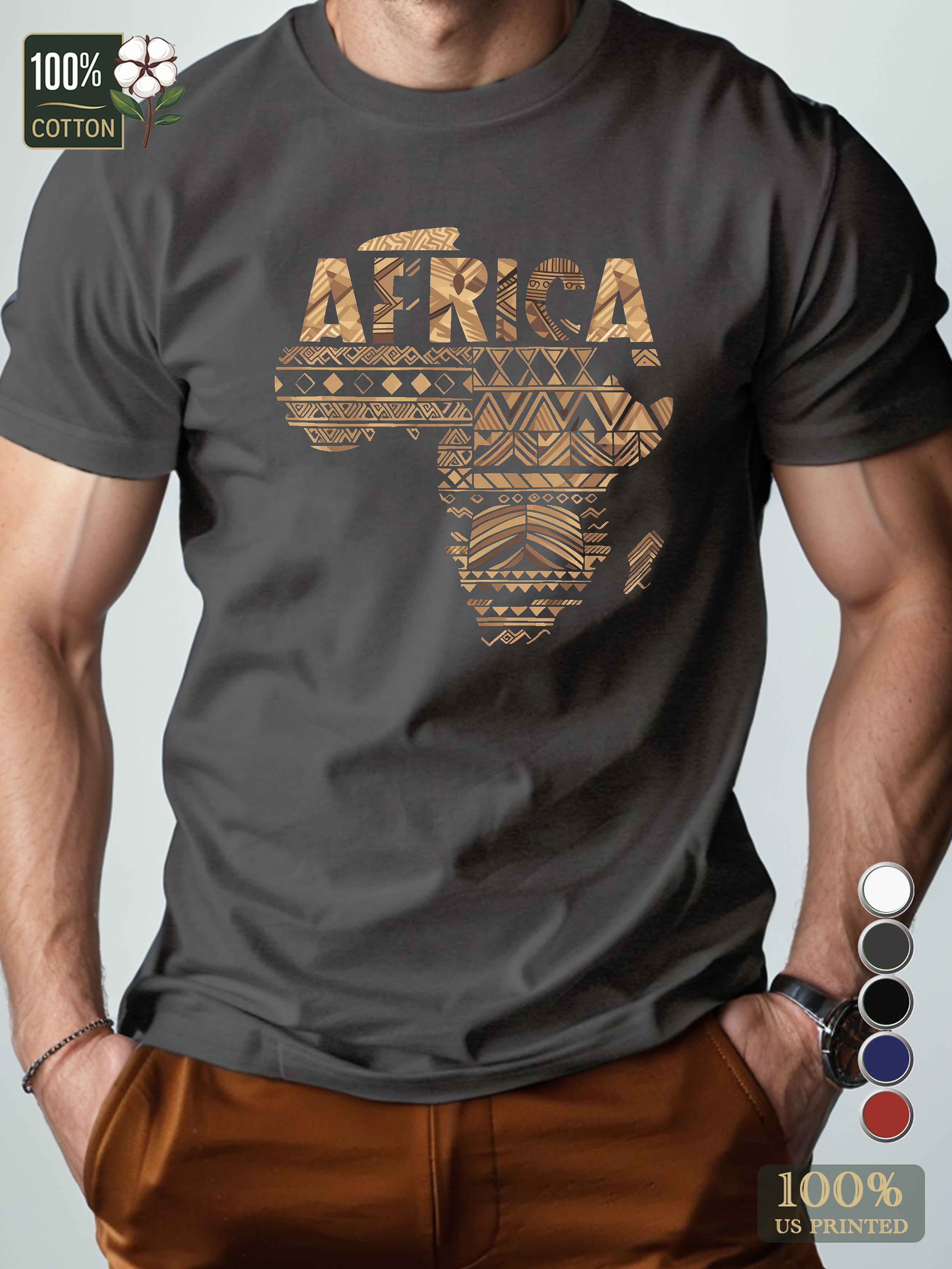 AFRICA in tribal patterns Men's pure cotton Tshirt Comfort Fit