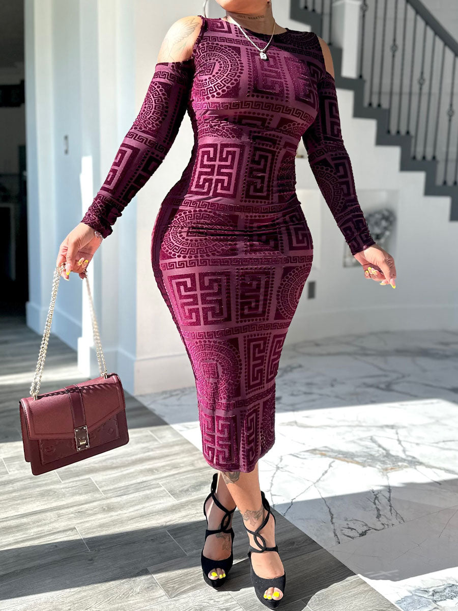 Sexy Cold Shoulder Stretch Dress