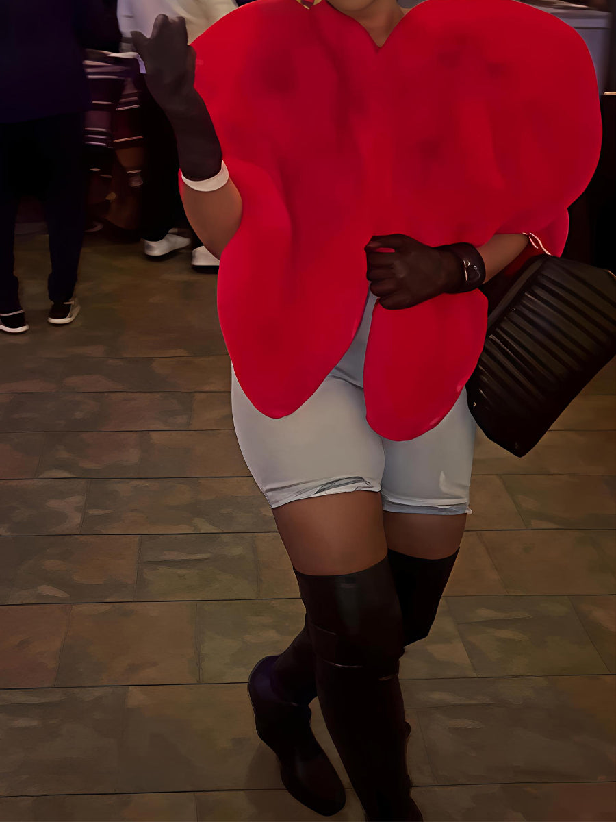 Plush Pointed hem Faux Fur Heart Vest