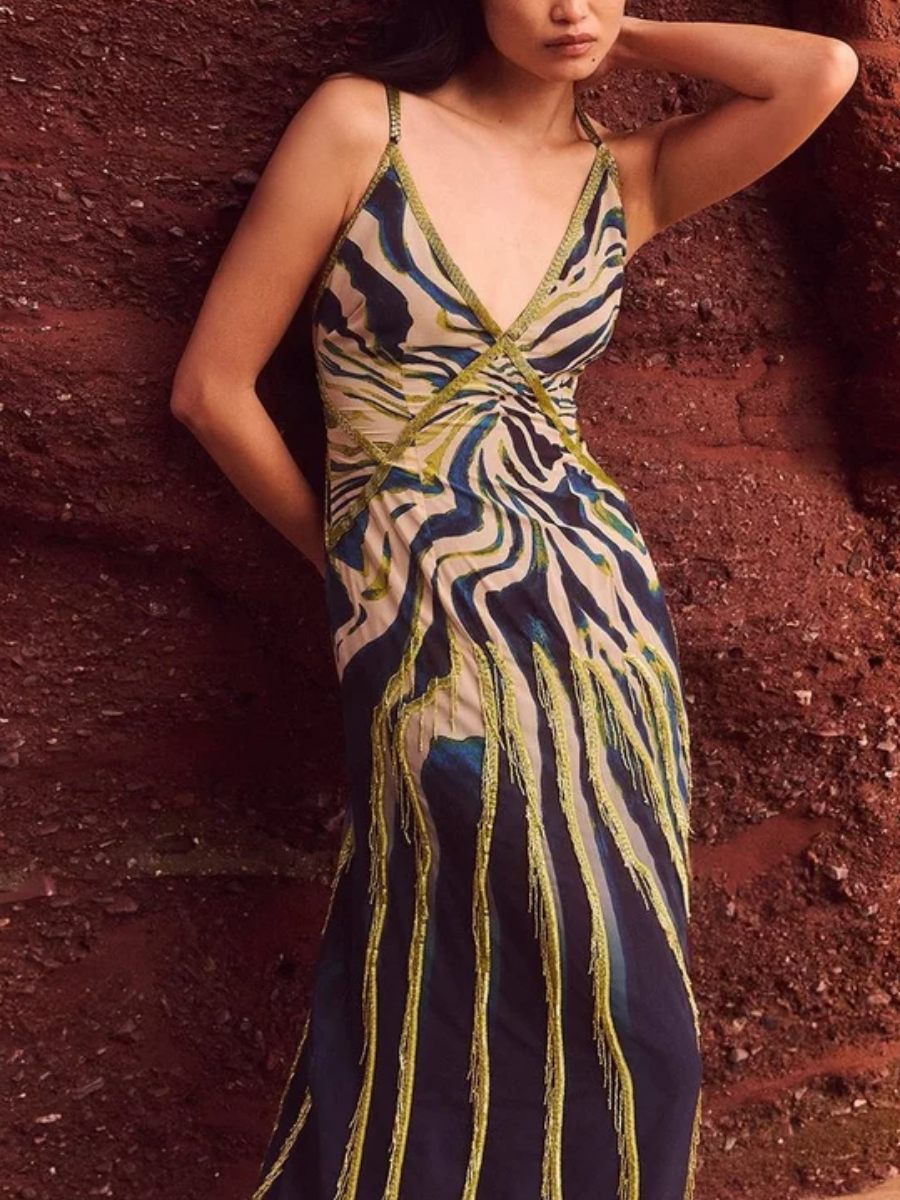 Printed Tassel Skirt